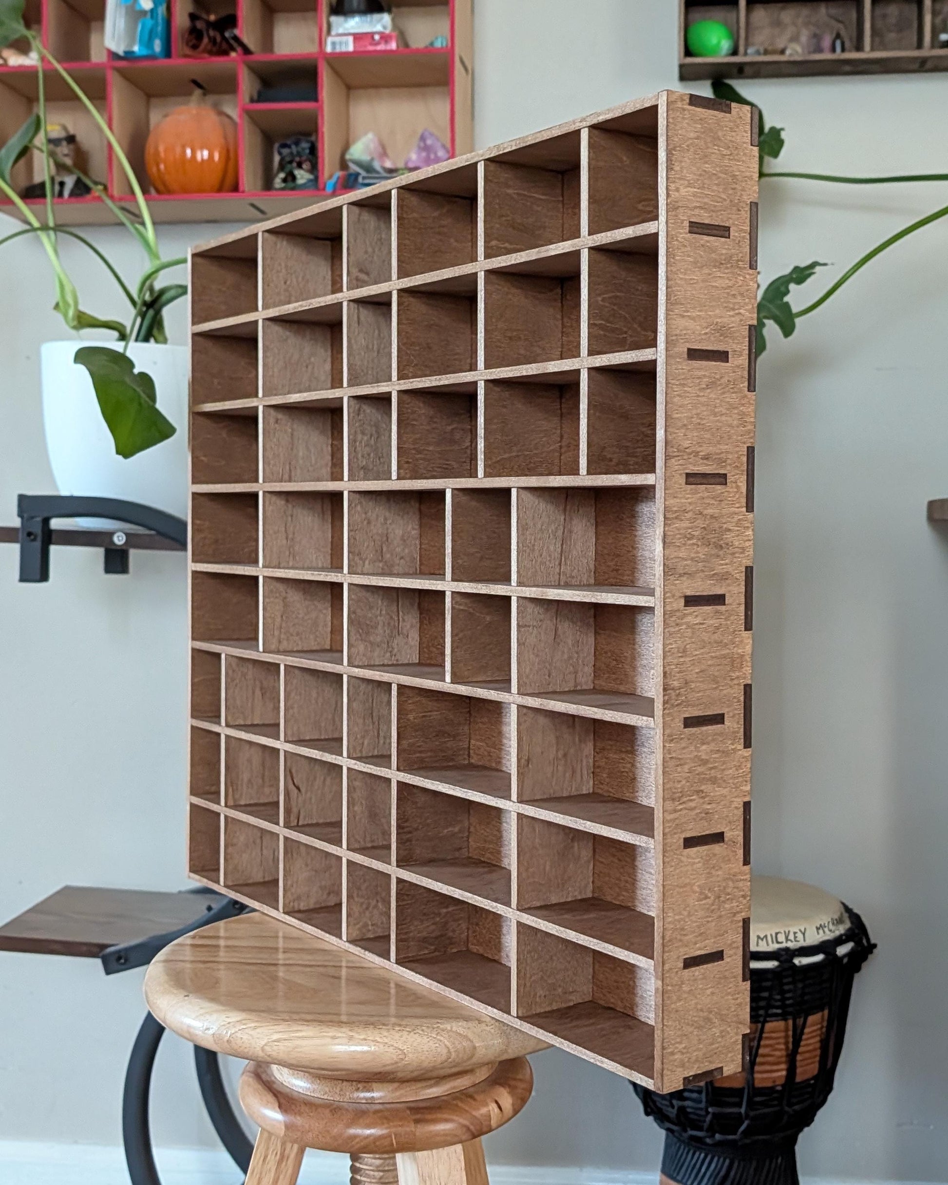 Shadow Box Wooden Display Shelf - Wall Cubby Shelf - Multiple Compartment Sizes - #80 - Trinket Shelf - Curio Cabinet