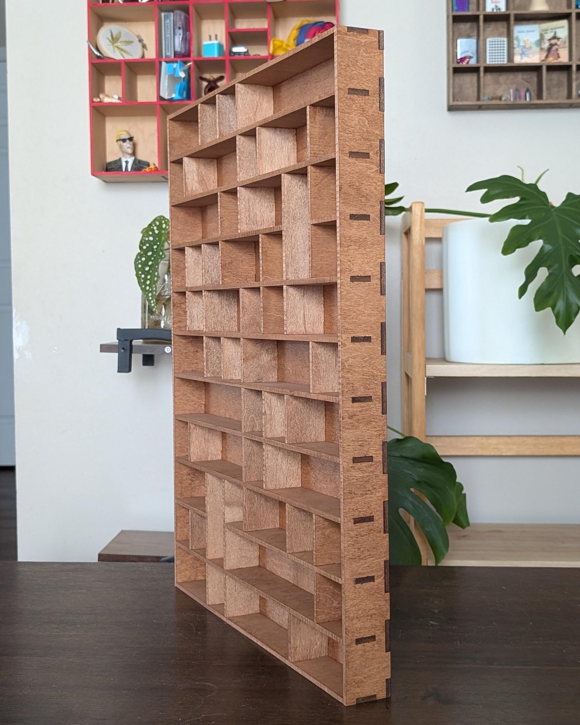 Shadow Box Wooden Display Shelf - Wall Cubby Shelf - Multiple Compartment Sizes - #78 - Trinket Shelf - Curio Cabinet