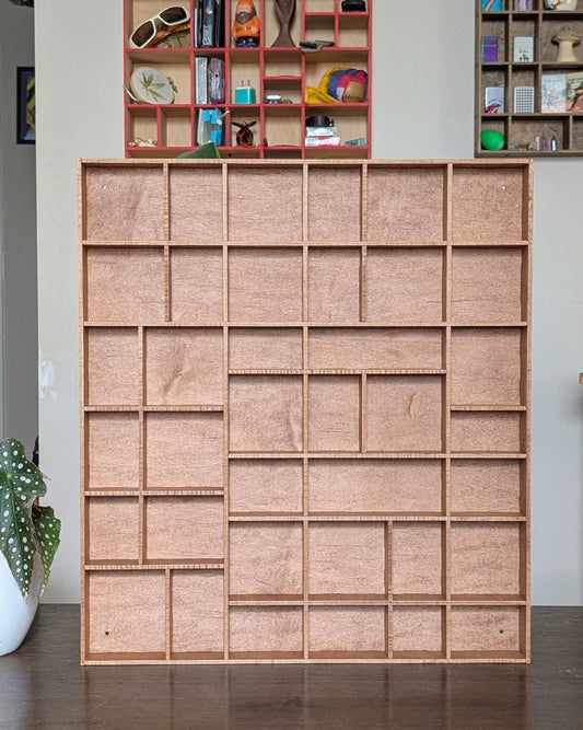 Shadow Box Wooden Display Shelf - Wall Cubby Shelf - Multiple Compartment Sizes - #81 - Trinket Shelf - Curio Cabinet