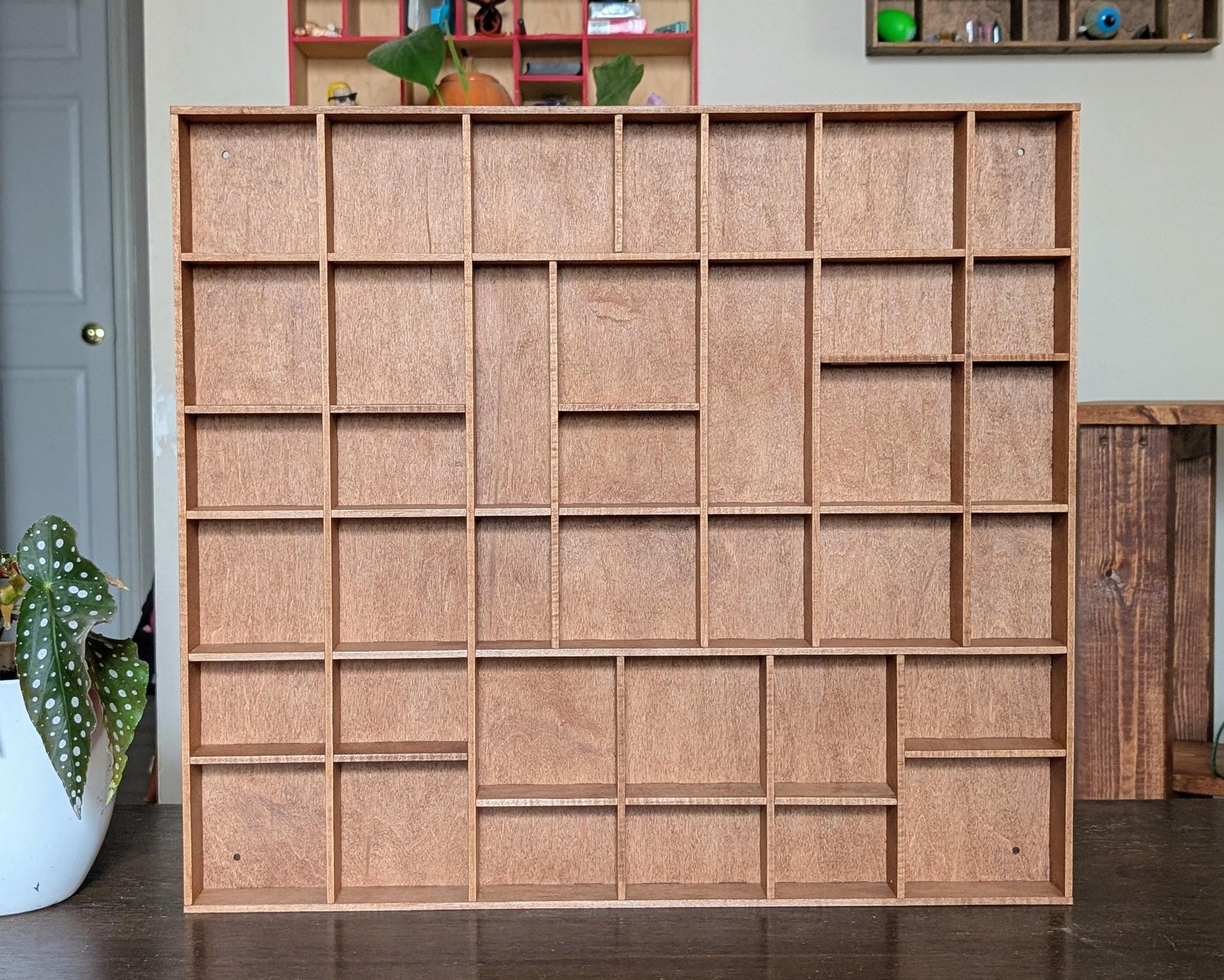 Shadow Box Wooden Display Shelf - Wall Cubby Shelf - Multiple Compartment Sizes - #81 - Trinket Shelf - Curio Cabinet