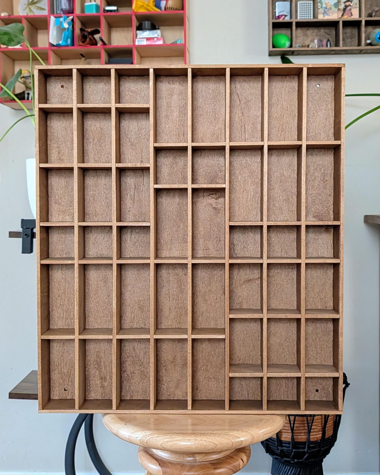 Shadow Box Wooden Display Shelf - Wall Cubby Shelf - Multiple Compartment Sizes - #80 - Trinket Shelf - Curio Cabinet