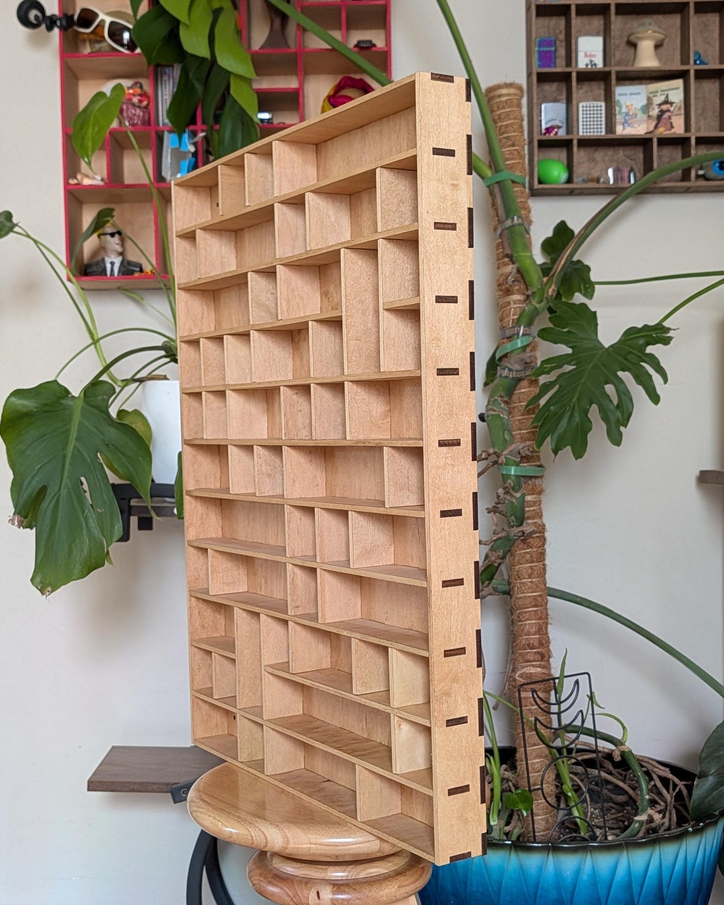 Shadow Box Wooden Display Shelf - Wall Cubby Shelf - Multiple Compartment Sizes - #78 - Trinket Shelf - Curio Cabinet - Large