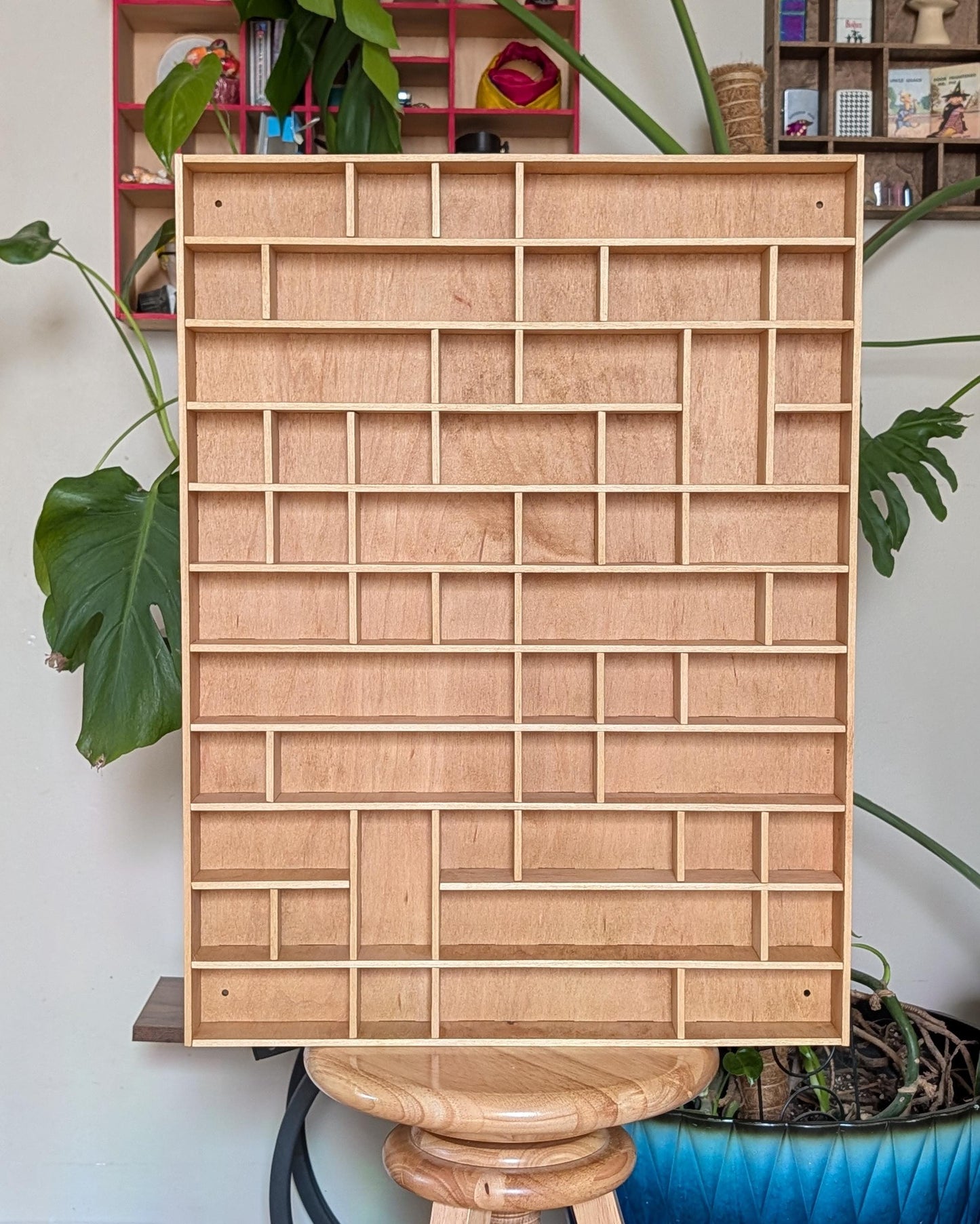 Shadow Box Wooden Display Shelf - Wall Cubby Shelf - Multiple Compartment Sizes - #78 - Trinket Shelf - Curio Cabinet - Large