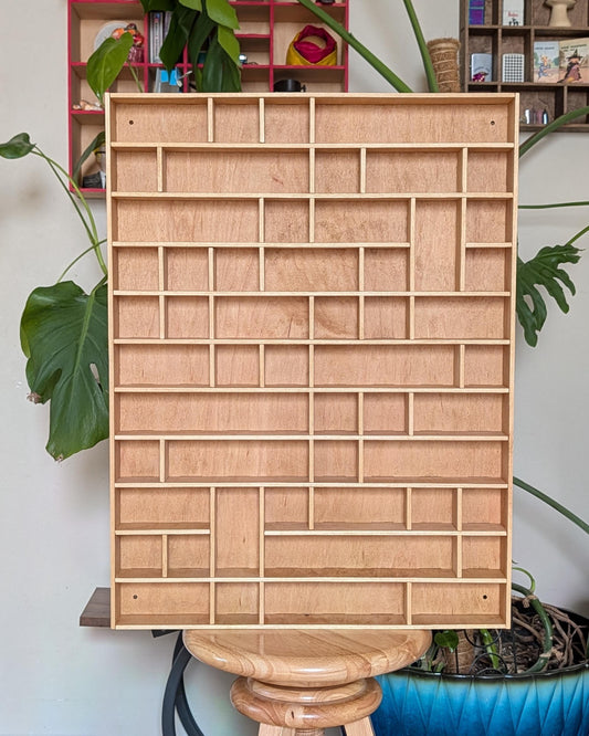Shadow Box Wooden Display Shelf - Wall Cubby Shelf - Multiple Compartment Sizes - #78 - Trinket Shelf - Curio Cabinet - Large