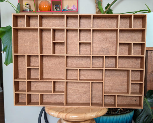 Shadow Box Wooden Display Shelf - Wall Cubby Shelf - Multiple Compartment Sizes - #83 - Trinket Shelf - Curio Cabinet - Medium