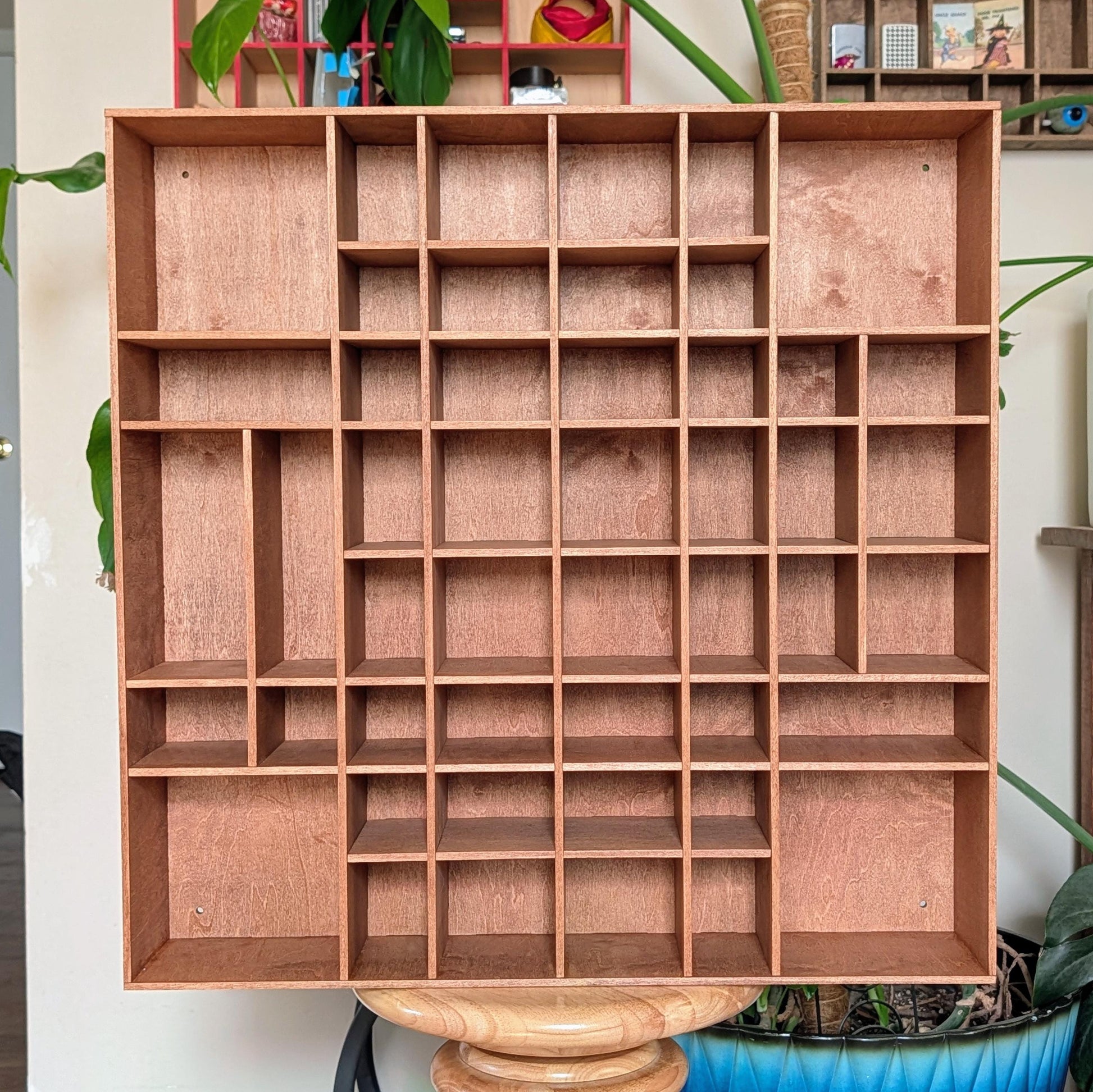 Shadow Box Wooden Display Shelf - Wall Cubby Shelf - Multiple Compartment Sizes - #84 - Trinket Shelf - Curio Cabinet - Medium
