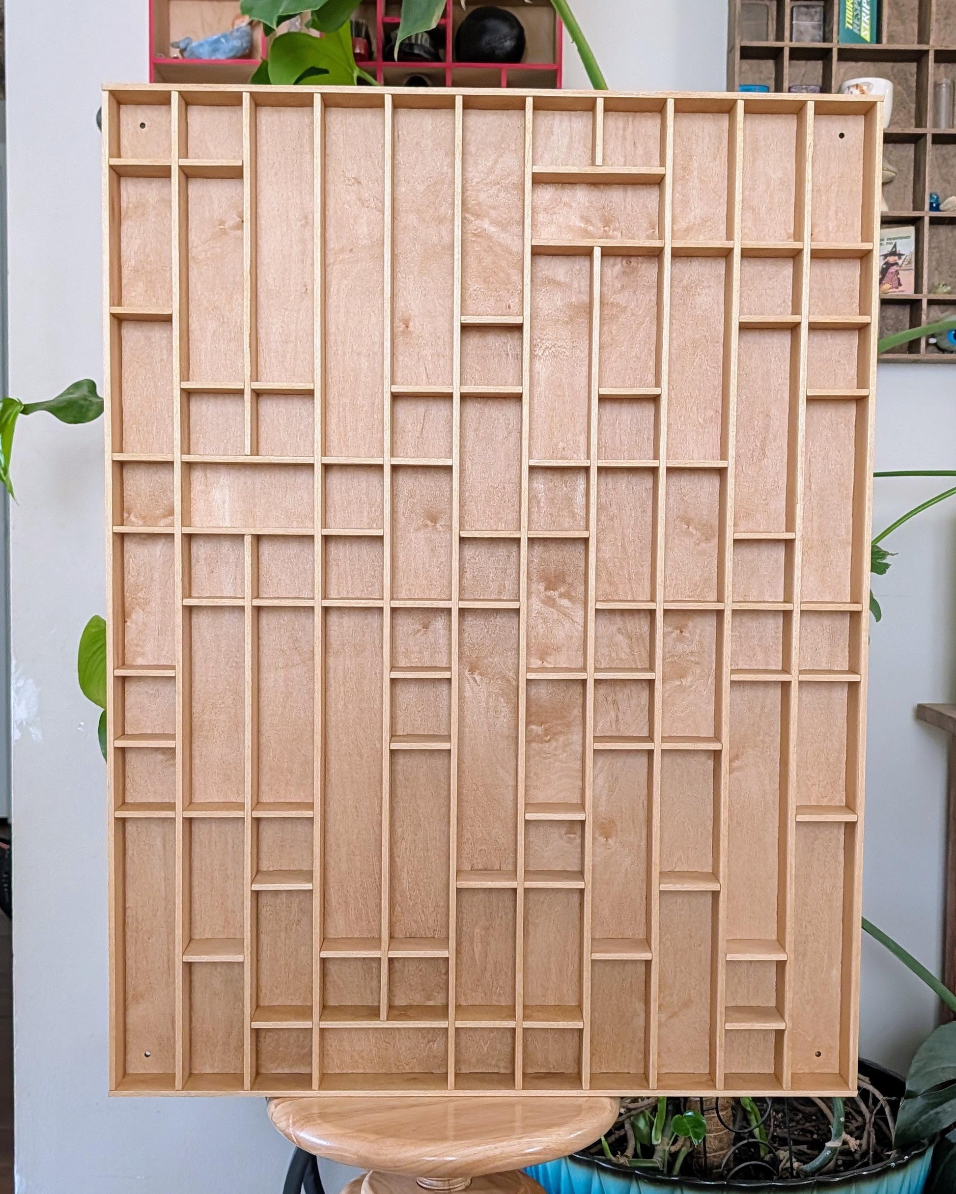 Shadow Box Wooden Display Shelf - Wall Cubby Shelf - Multiple Compartment Sizes - #85 - Trinket Shelf - Curio Cabinet - Oversize
