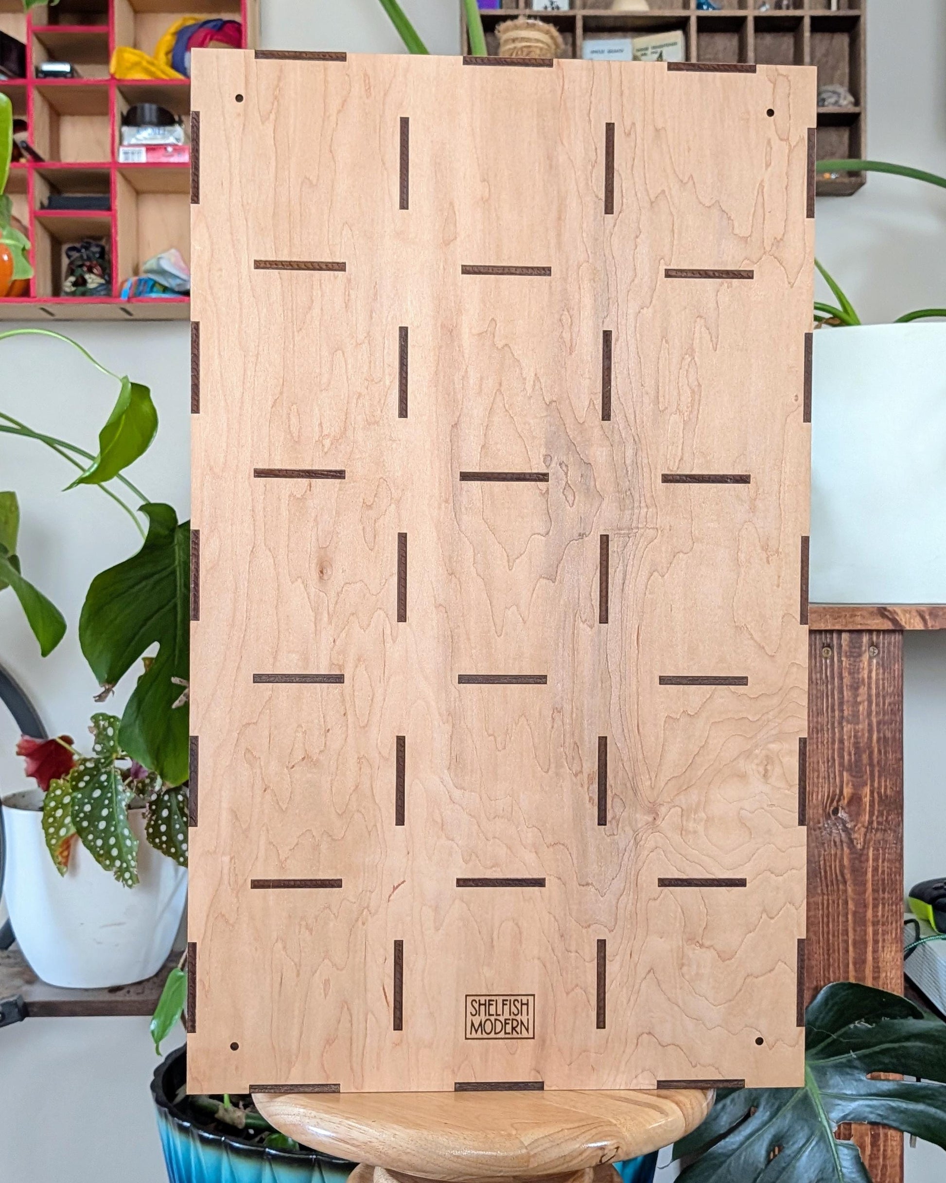 15 Compartment Wooden Display Shelf - Coffee Mug Shelf - 4.5x4.5 - Trinket Shelf - Curio Cabinet