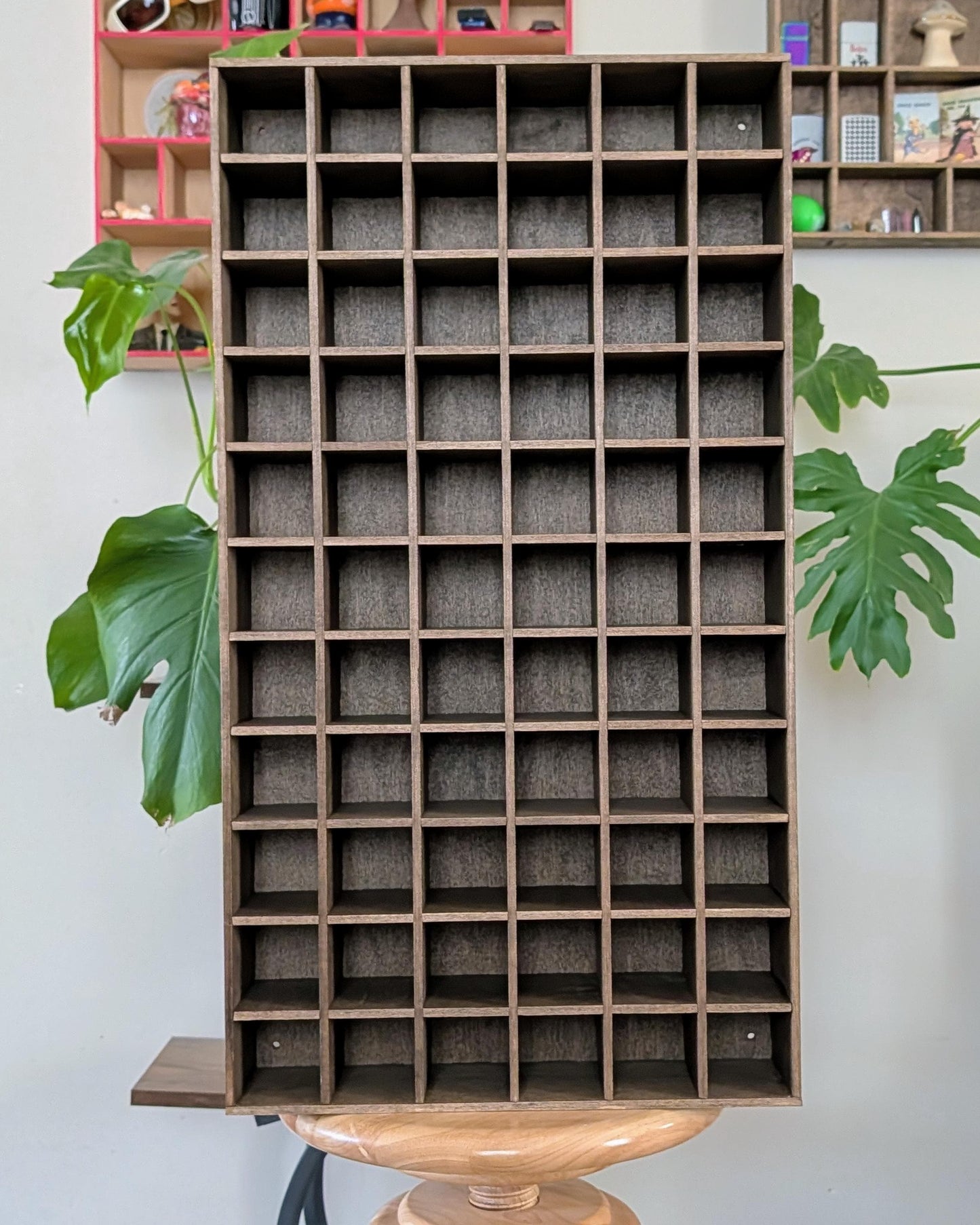 66 Compartment Wooden Display Shelf - 2x2 - Trinket Shelf - Curio Cabinet - Cubic