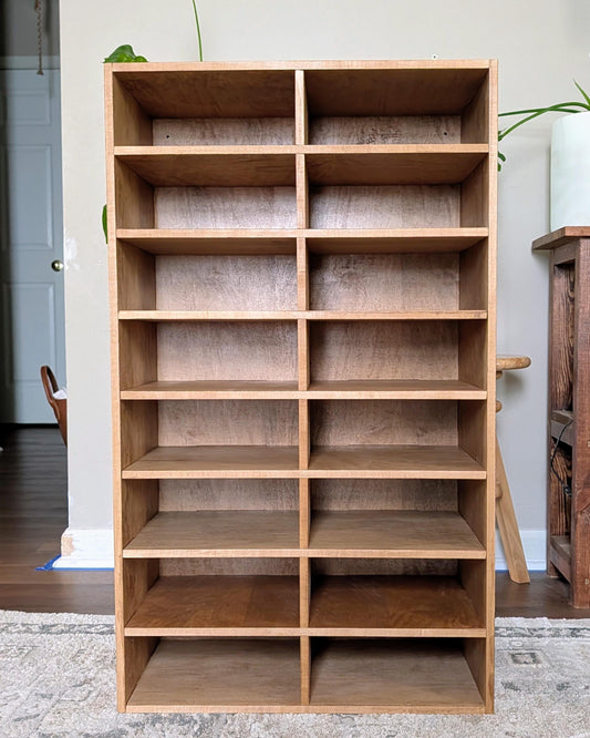 16 Compartment Wooden Display Shelf School Mailbox - 4x10 - Trinket Shelf - Curio Cabinet - Cubic