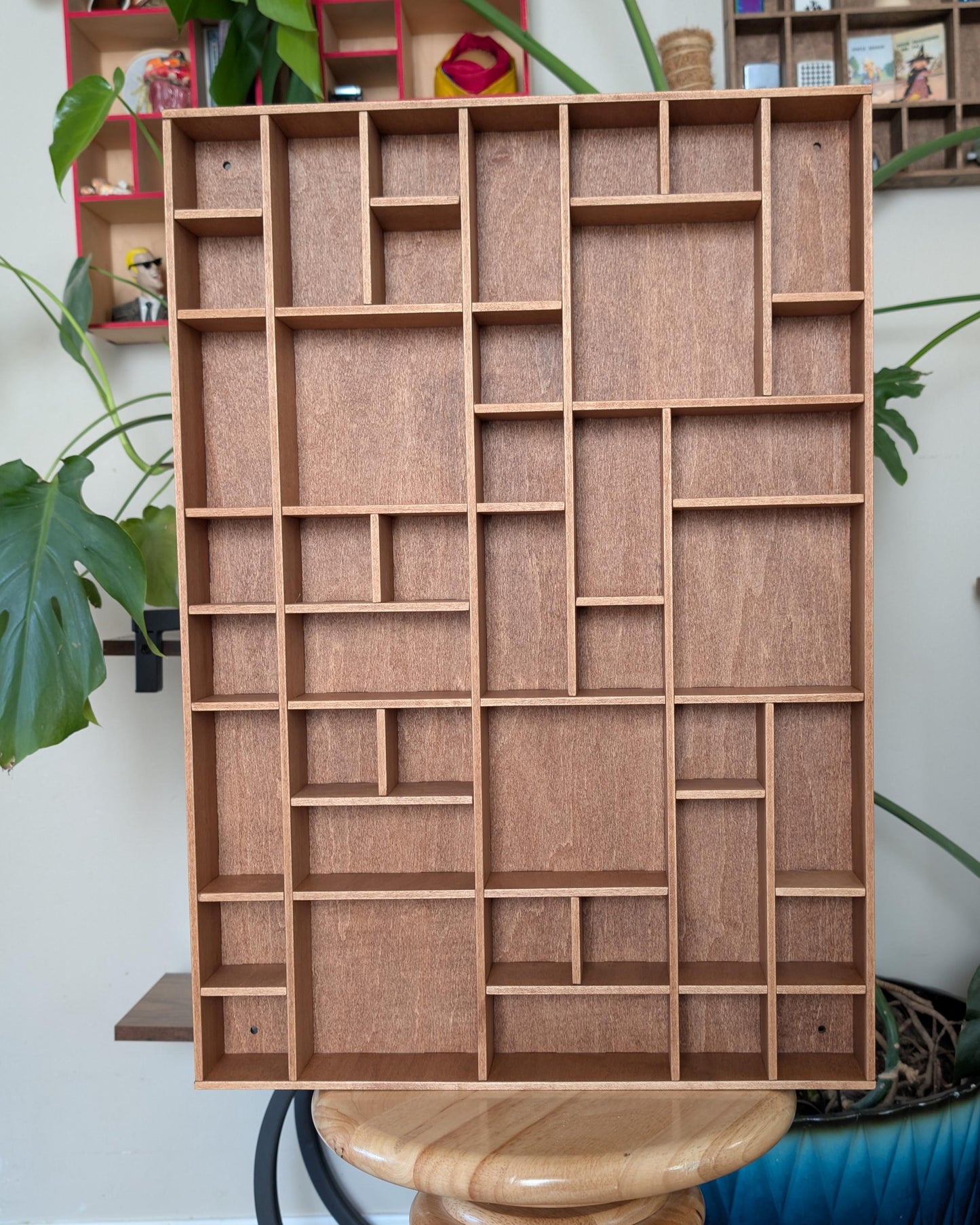 Shadow Box Wooden Display Shelf - Wall Cubby Shelf - Multiple Compartment Sizes - #83 - Trinket Shelf - Curio Cabinet - Medium
