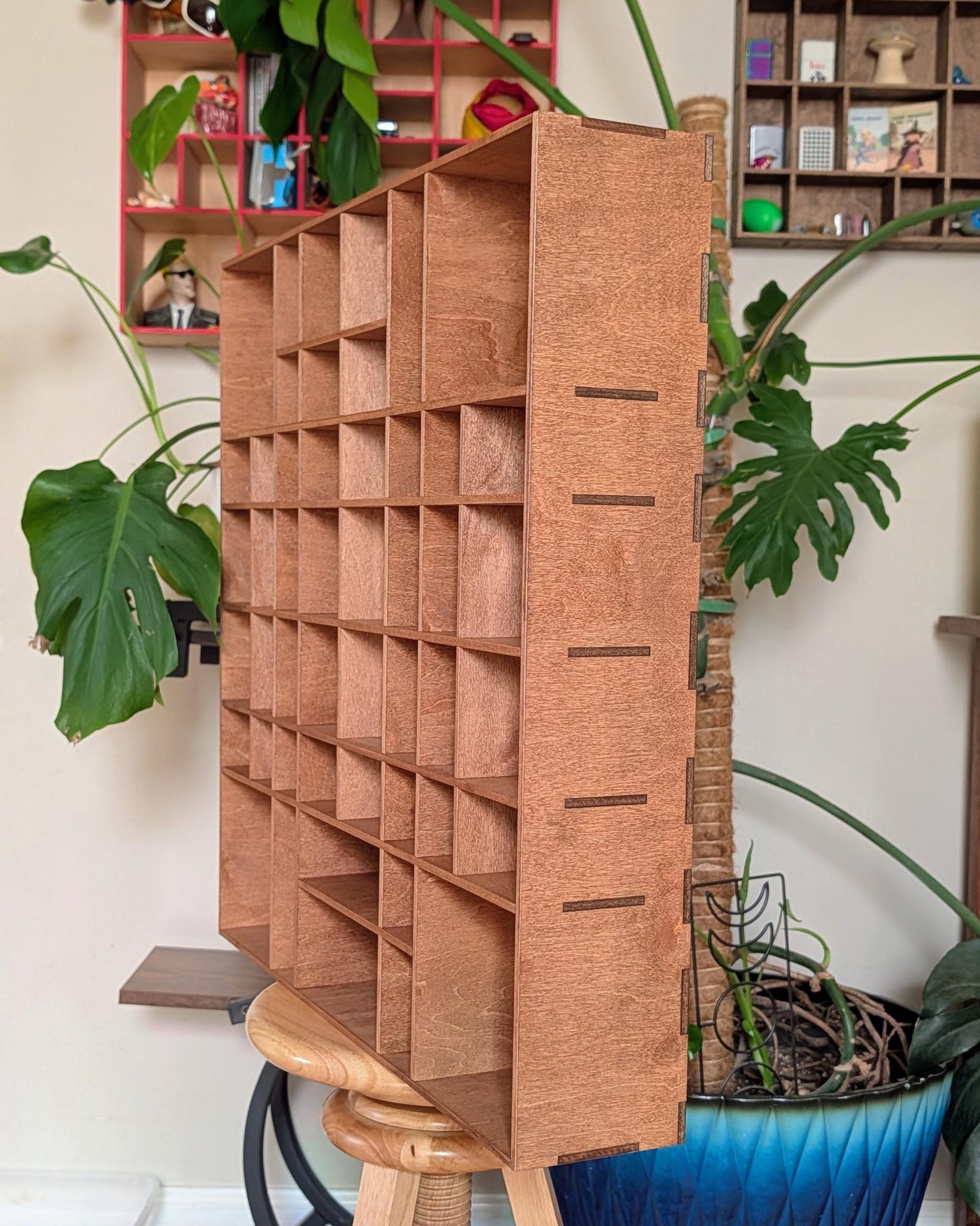 Shadow Box Wooden Display Shelf - Wall Cubby Shelf - Multiple Compartment Sizes - #84 - Trinket Shelf - Curio Cabinet - Medium
