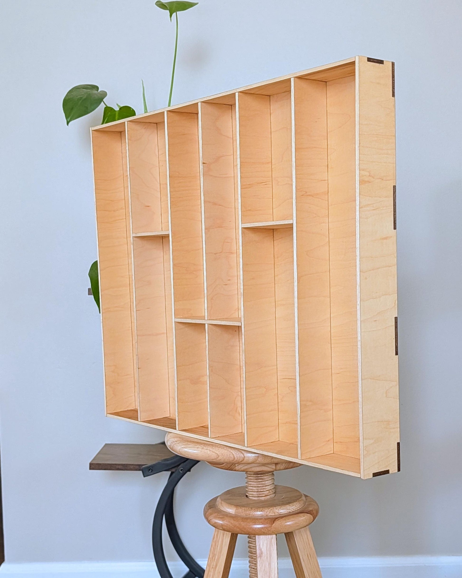 Wooden Drawer Organizer - Kitchen Drawer Divider #3 - Trinket Shelf - Curio Cabinet - Medium
