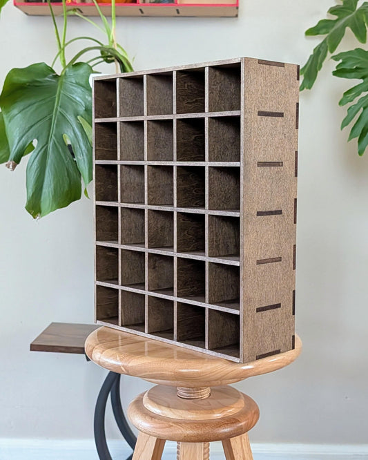 30 Compartment Wooden Display Shelf - 2x2 - Trinket Shelf - Curio Cabinet - Cubic
