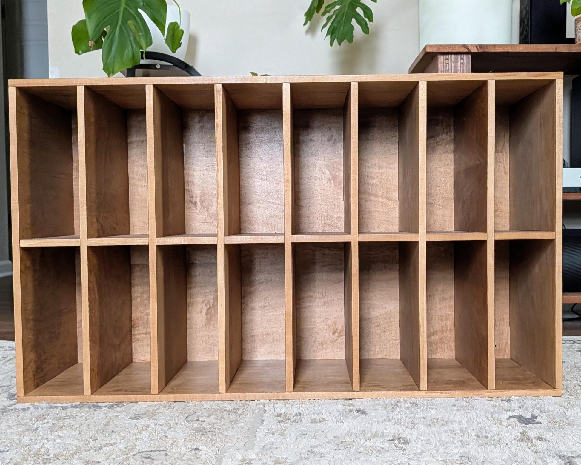 16 Compartment Wooden Display Shelf School Mailbox - 4x10 - Trinket Shelf - Curio Cabinet - Cubic