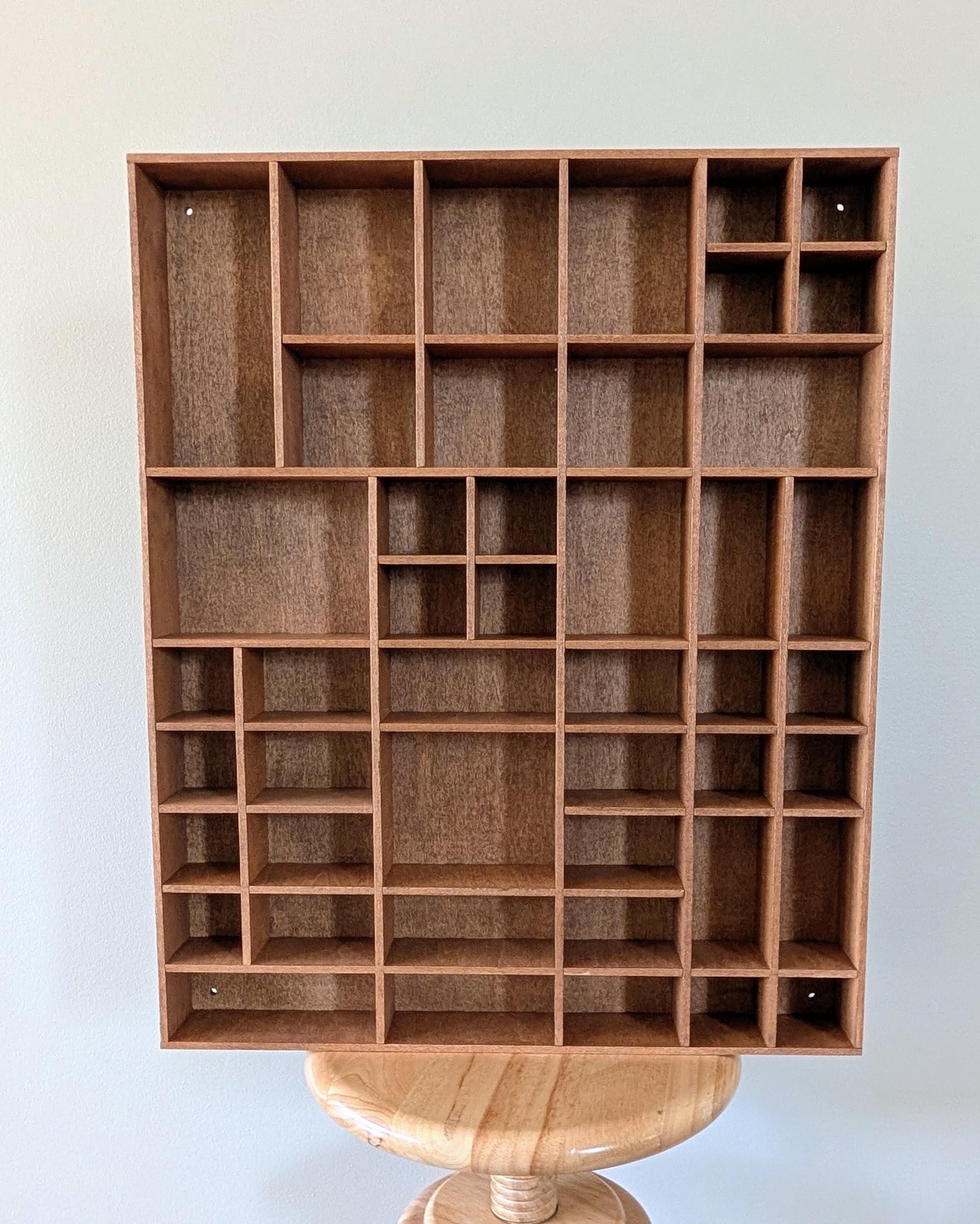 Shadow Box Wooden Display Shelf - Wall Cubby Shelf - Multiple Compartment Sizes - #68 - Trinket Shelf - Curio Cabinet - Medium
