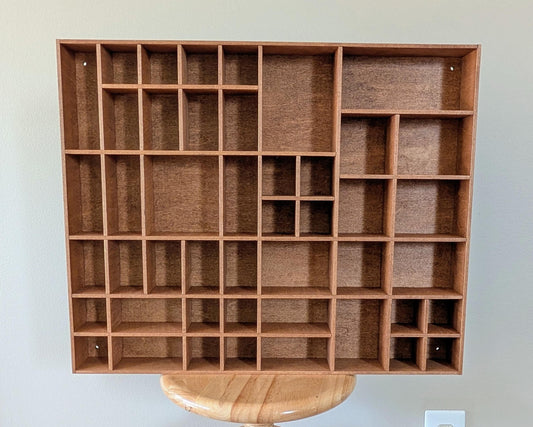 Shadow Box Wooden Display Shelf - Wall Cubby Shelf - Multiple Compartment Sizes - #68 - Trinket Shelf - Curio Cabinet - Medium