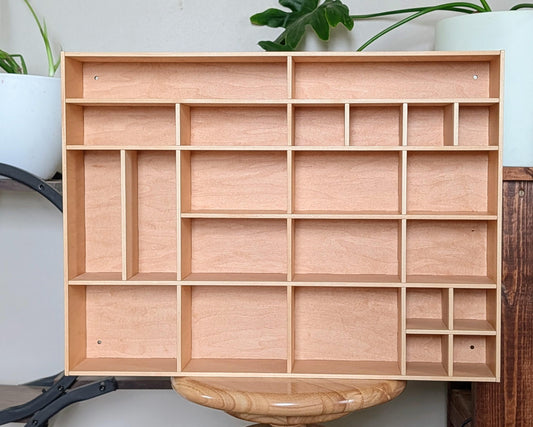 Shadow Box Wooden Display Shelf - Wall Cubby Shelf - Multiple Compartment Sizes - #87 - Trinket Shelf - Curio Cabinet - Medium