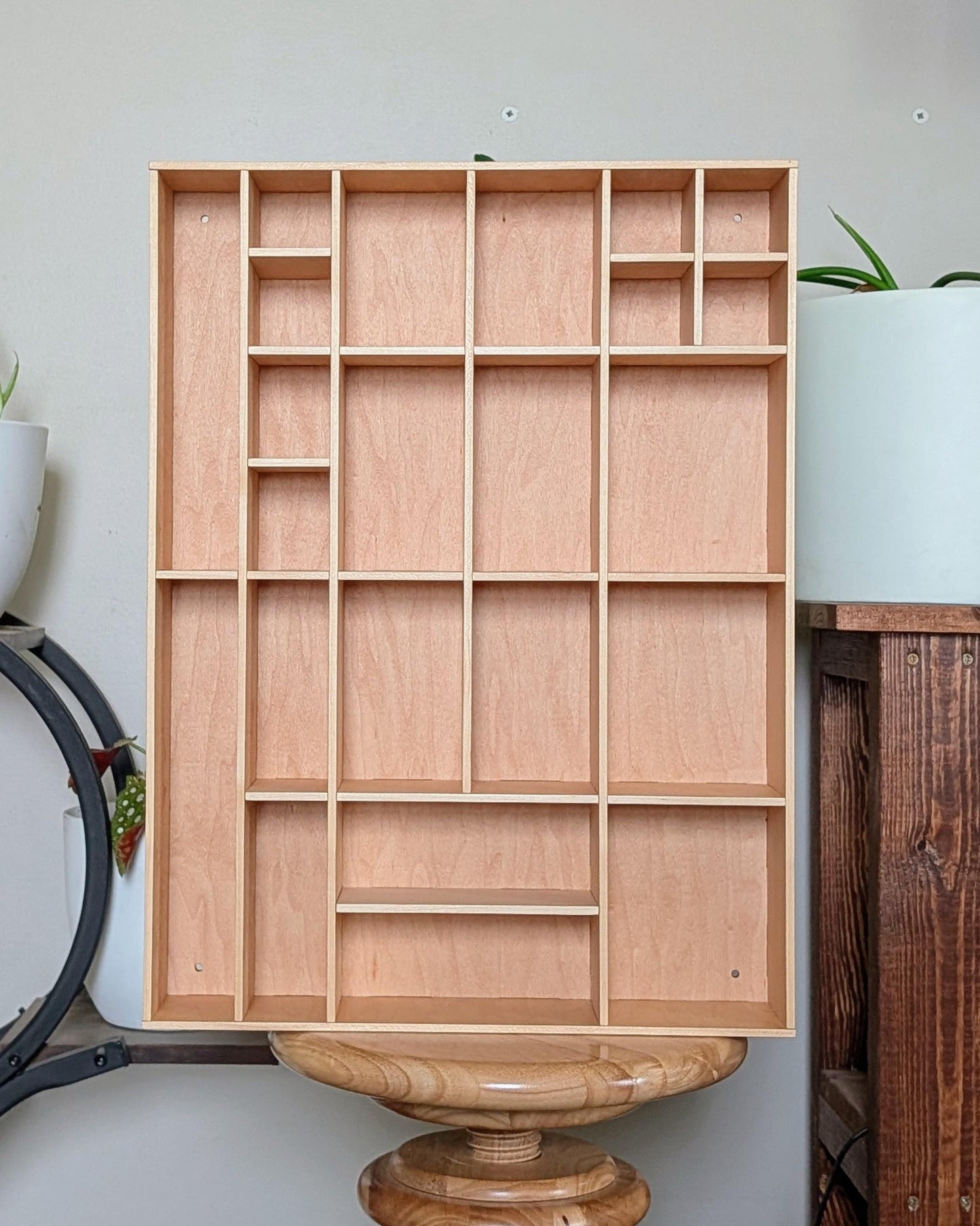 Shadow Box Wooden Display Shelf - Wall Cubby Shelf - Multiple Compartment Sizes - #87 - Trinket Shelf - Curio Cabinet - Medium