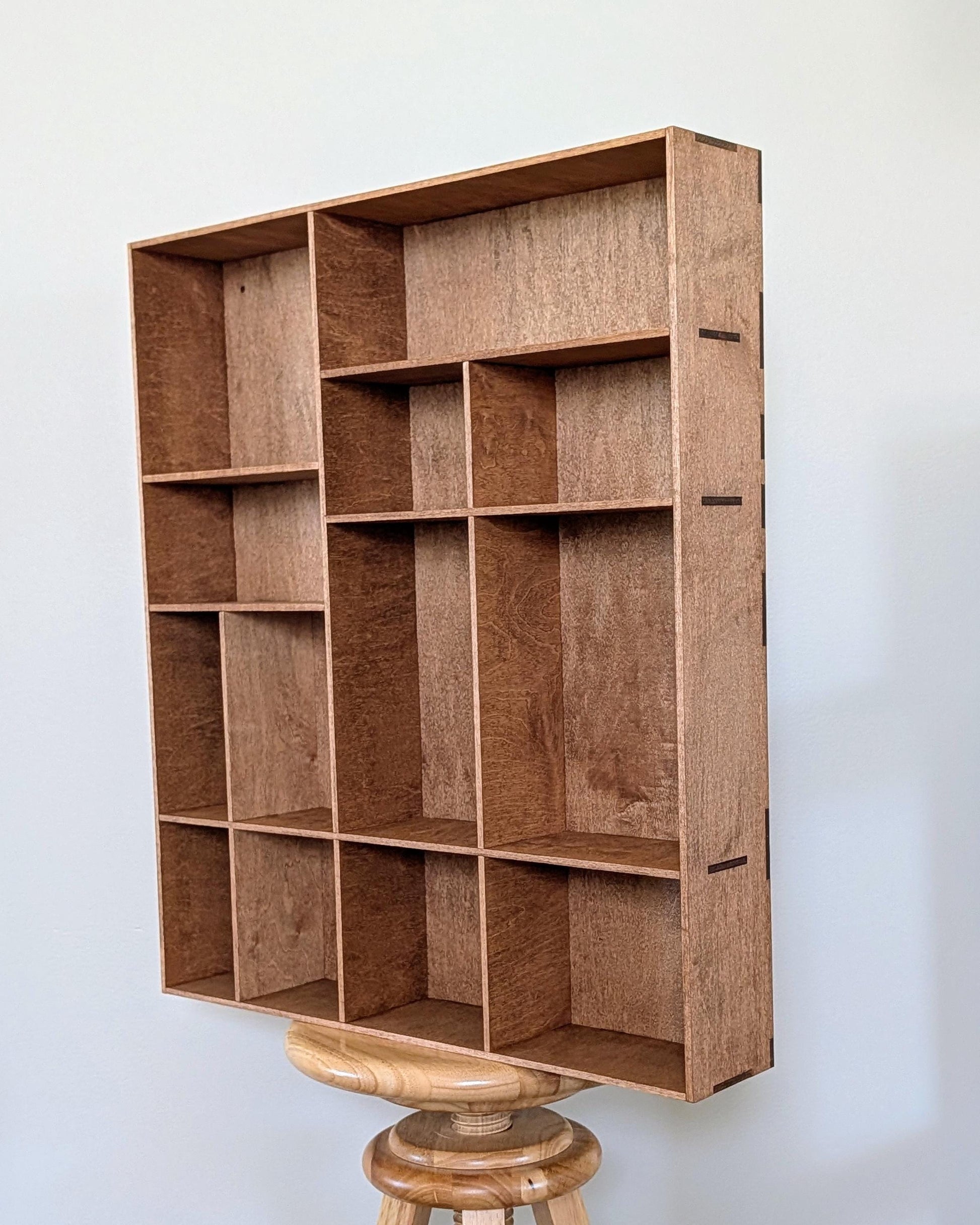 Shadow Box Wooden Display Shelf - Wall Cubby Shelf - Multiple Compartment Sizes - #88 - Trinket Shelf - Curio Cabinet - Large