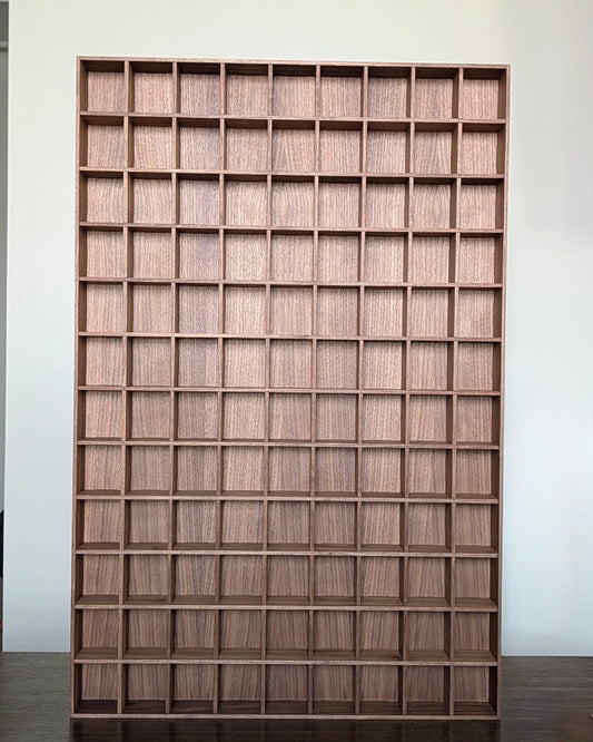 108 Compartment Wooden Display Shelf - 2.75x2.375 - Trinket Shelf - Curio Cabinet - Cubic Oversize