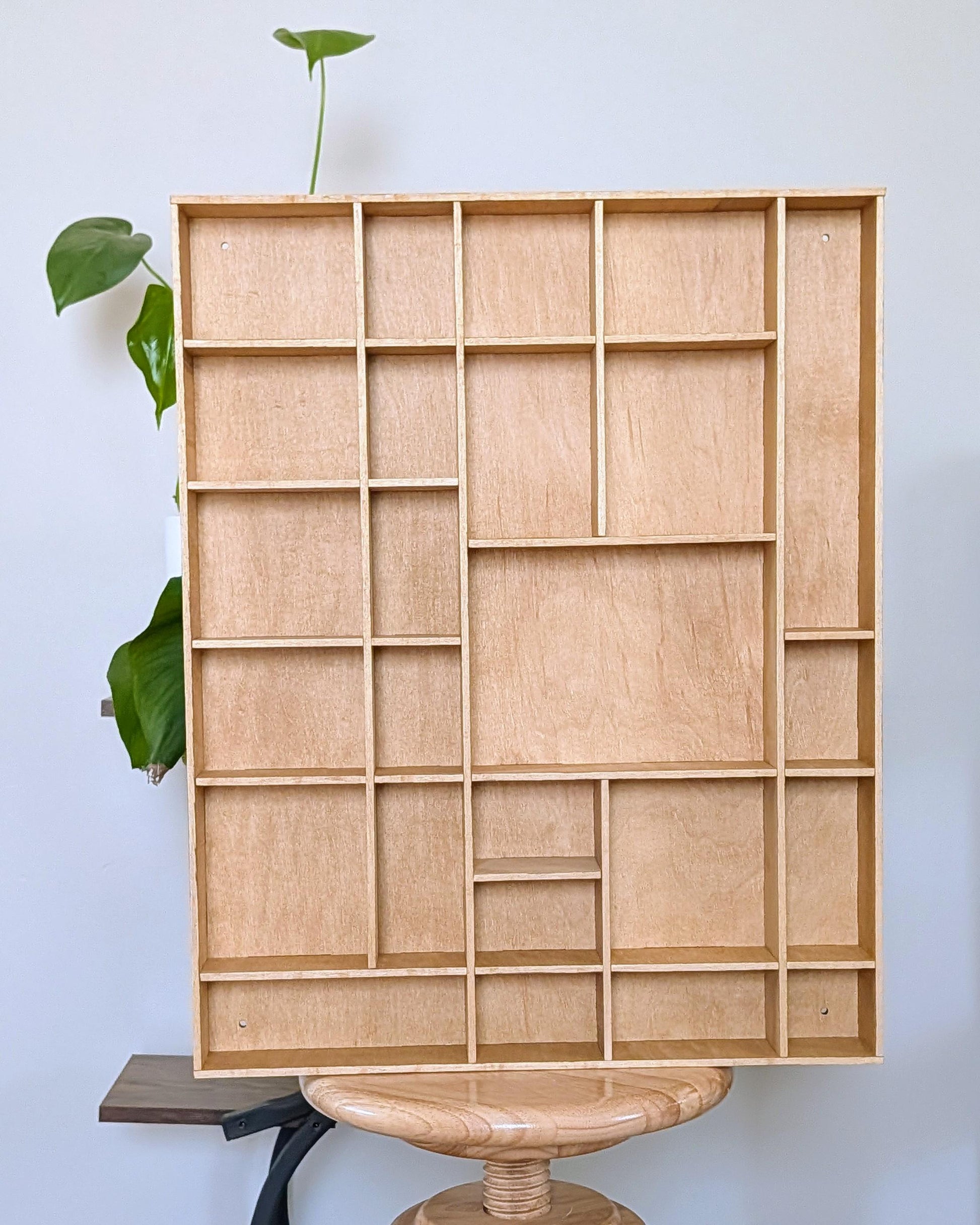 Shadow Box Wooden Display Shelf - Wall Cubby Shelf - Multiple Compartment Sizes - #89 - Trinket Shelf - Curio Cabinet - Medium