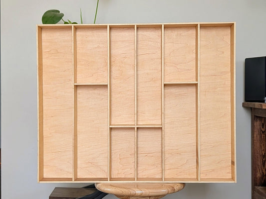 Wooden Drawer Organizer - Kitchen Drawer Divider #3 - Trinket Shelf - Curio Cabinet - Medium