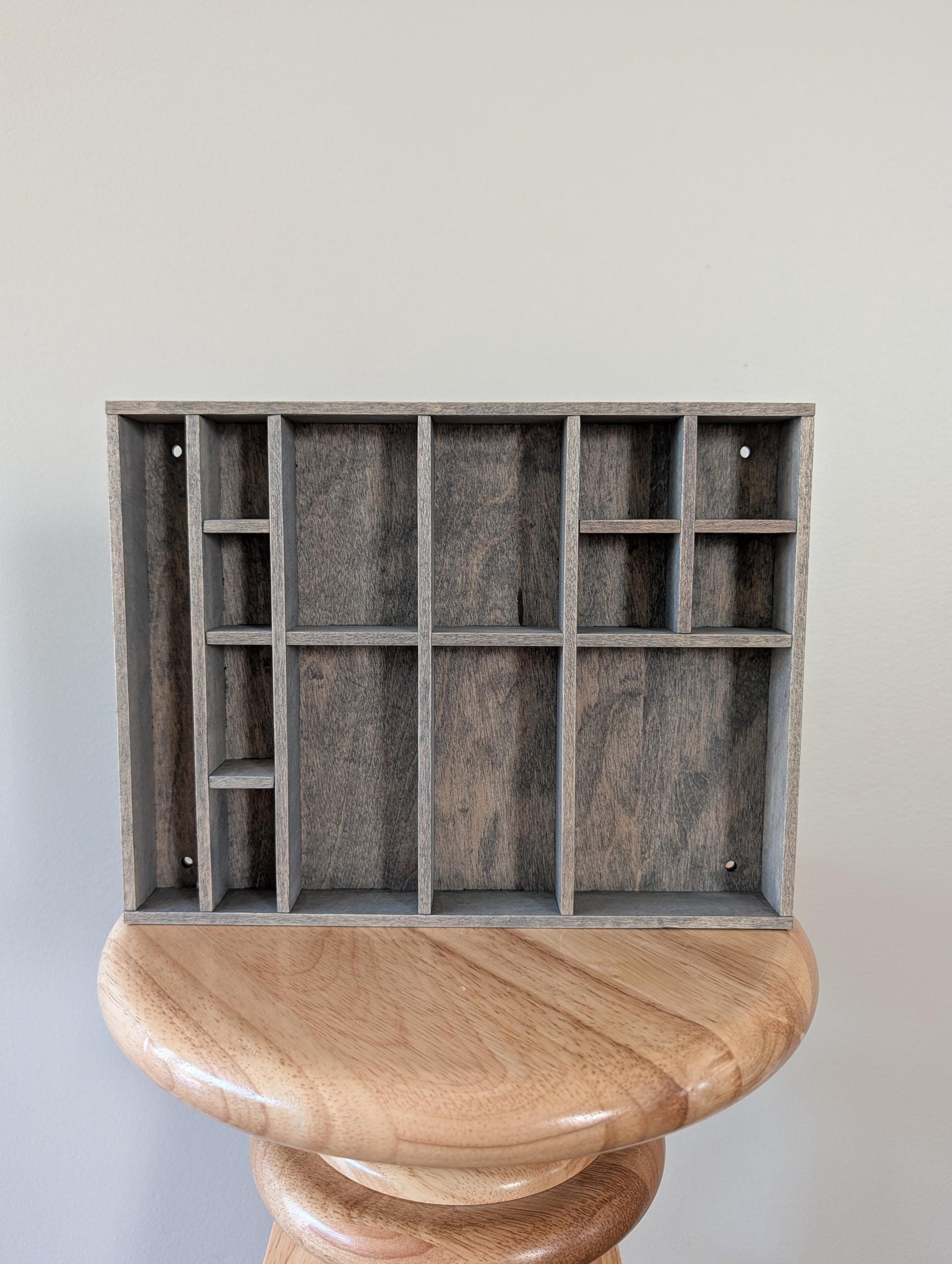 Shadow Box Wooden Display Shelf - Wall Cubby Shelf - Multiple Compartment Sizes - #91 - Trinket Shelf - Curio Cabinet - Small