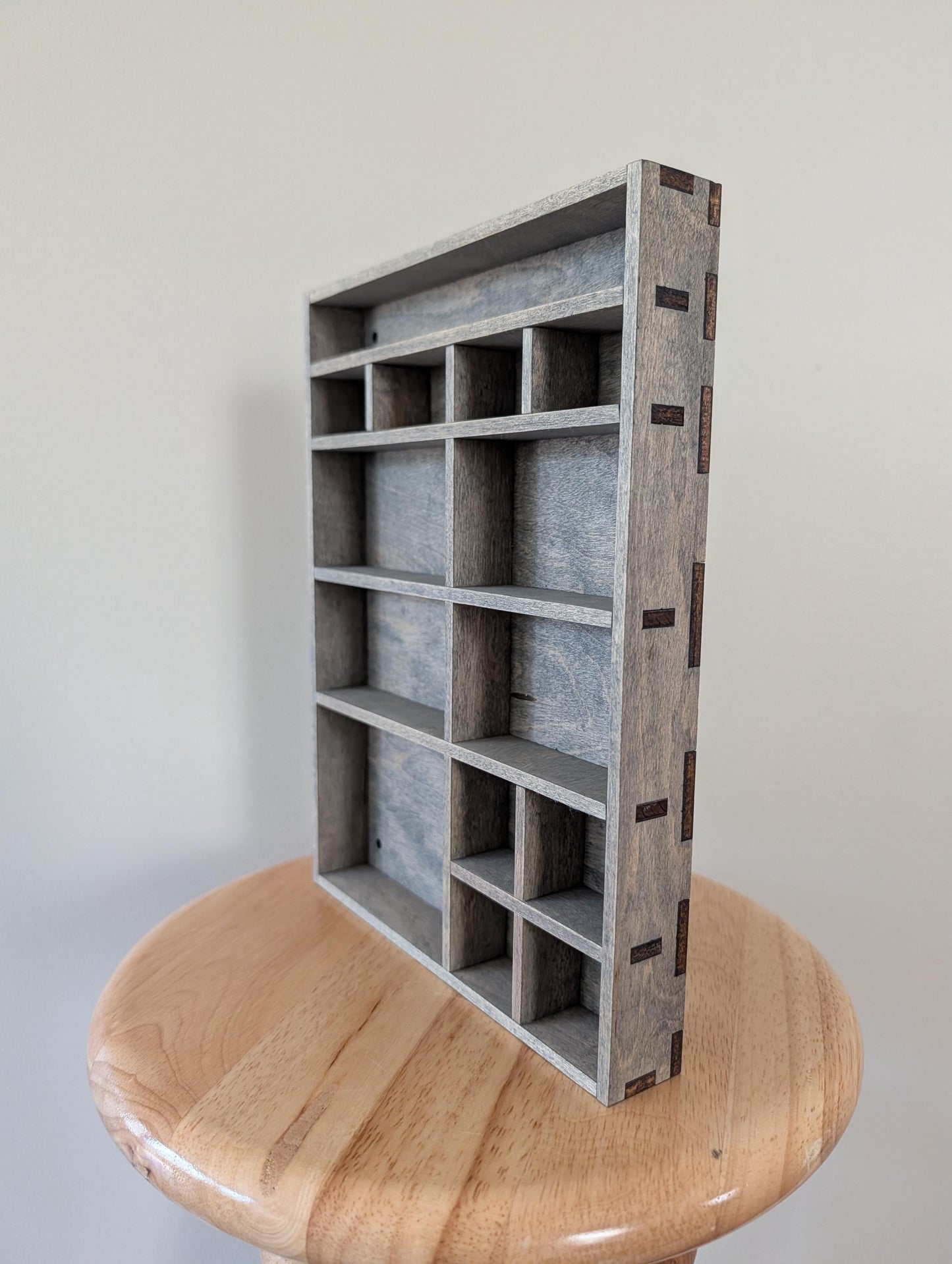 Shadow Box Wooden Display Shelf - Wall Cubby Shelf - Multiple Compartment Sizes - #91 - Trinket Shelf - Curio Cabinet - Small