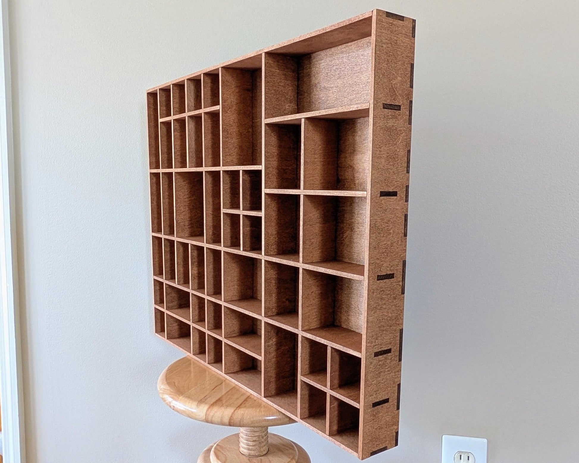 Shadow Box Wooden Display Shelf - Wall Cubby Shelf - Multiple Compartment Sizes - #68 - Trinket Shelf - Curio Cabinet - Medium