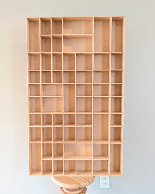 Shadow Box Wooden Display Shelf - Wall Cubby Shelf - Multiple Compartment Sizes - #92 - Trinket Shelf - Curio Cabinet - Oversize