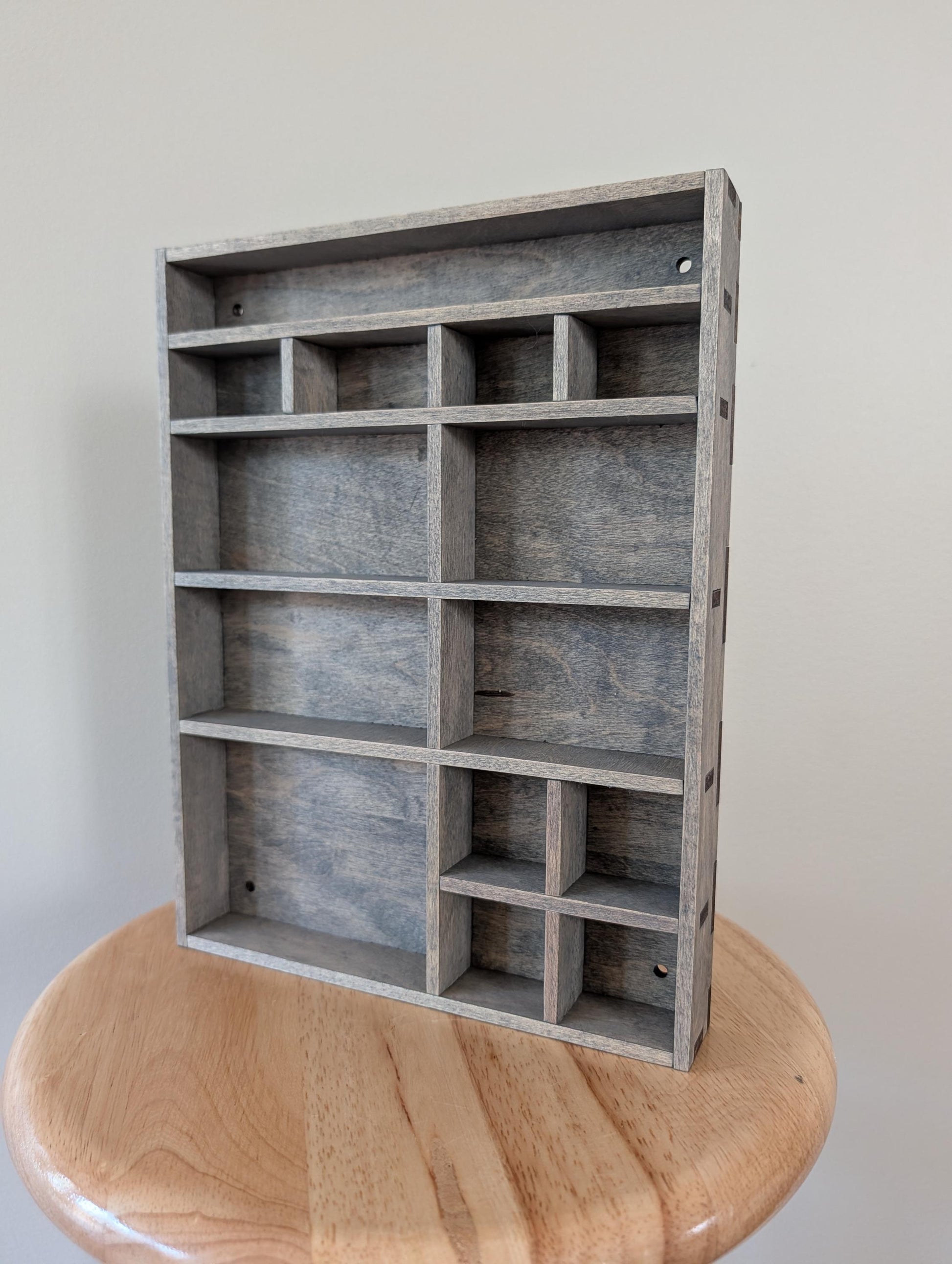 Shadow Box Wooden Display Shelf - Wall Cubby Shelf - Multiple Compartment Sizes - #91 - Trinket Shelf - Curio Cabinet - Small