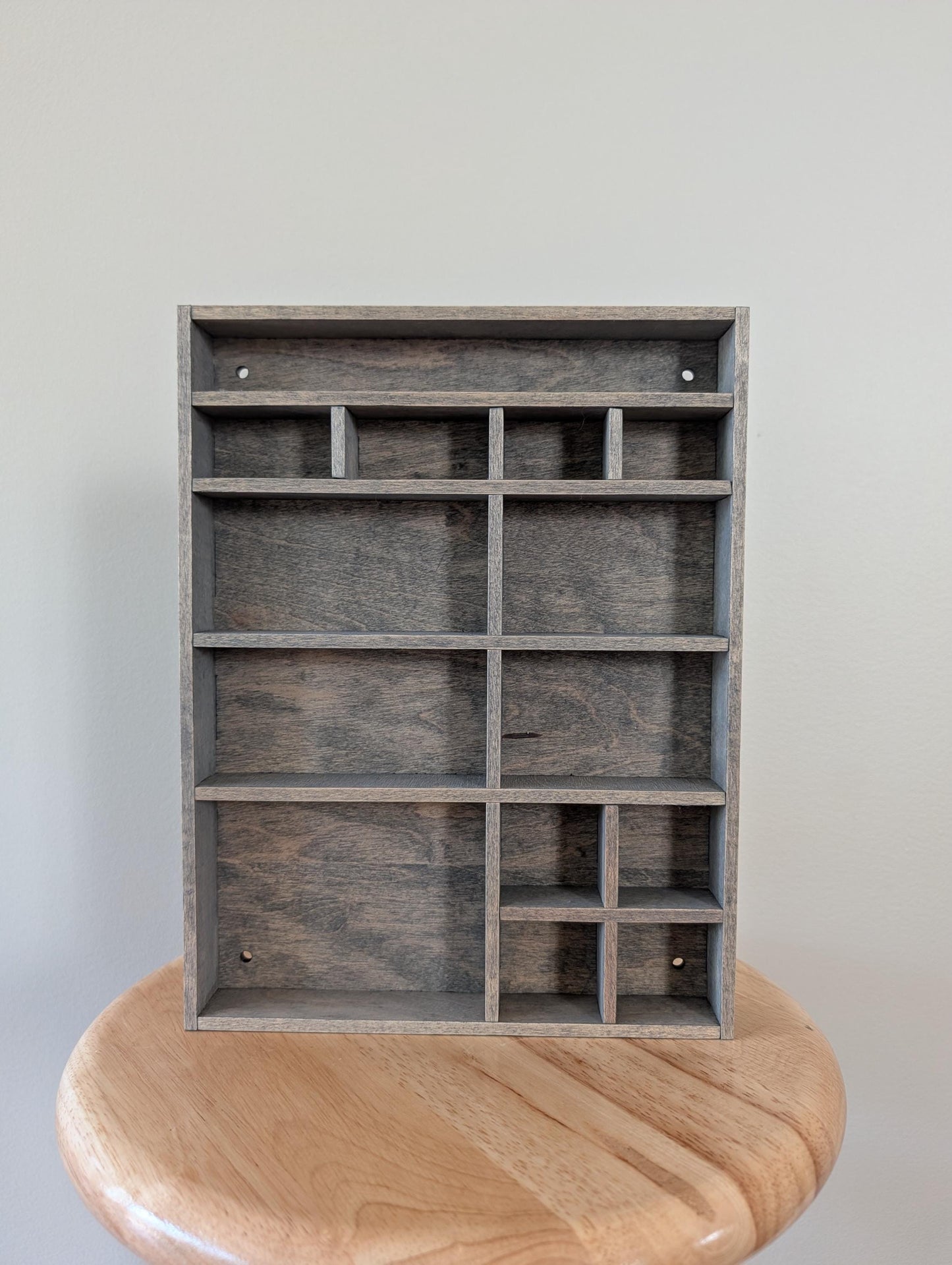 Shadow Box Wooden Display Shelf - Wall Cubby Shelf - Multiple Compartment Sizes - #91 - Trinket Shelf - Curio Cabinet - Small