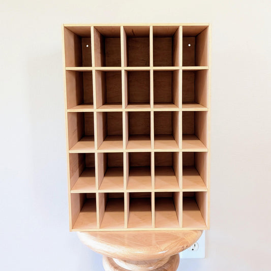 25 Compartment Wooden Display Shelf - 3x2 - Trinket Shelf - Curio Cabinet - Cubic