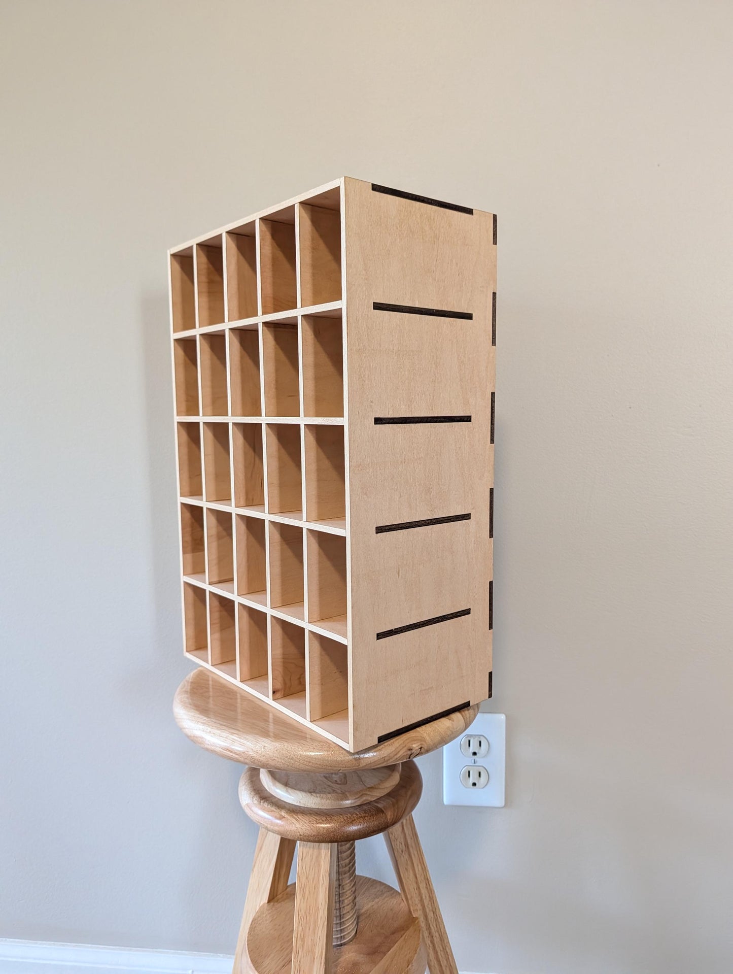 25 Compartment Wooden Display Shelf - 3x2 - Trinket Shelf - Curio Cabinet - Cubic
