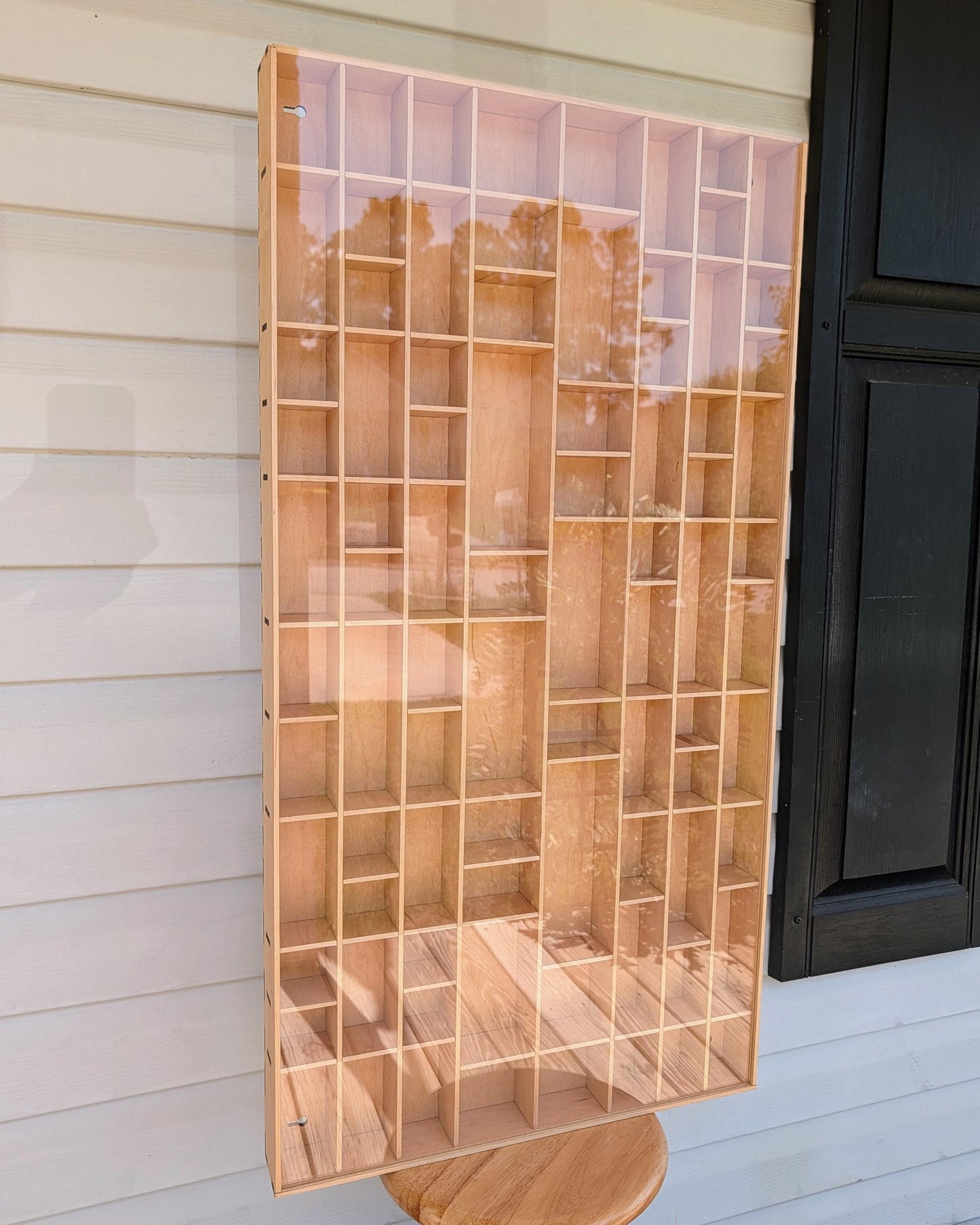 Shadow Box Wooden Display Shelf - Wall Cubby Shelf - Multiple Compartment Sizes - #93 - Trinket Shelf - Curio Cabinet - Oversize
