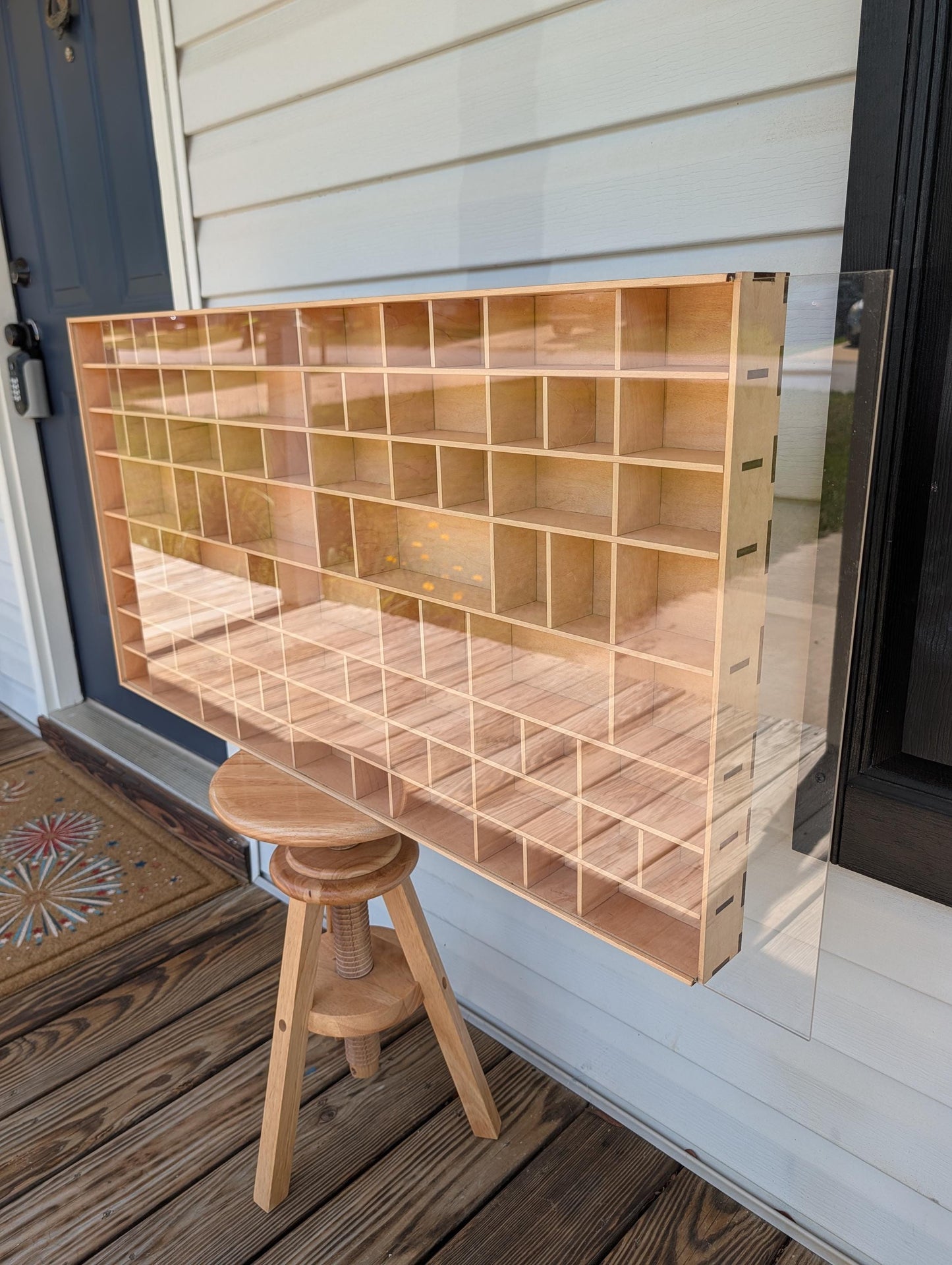 Shadow Box Wooden Display Shelf - Wall Cubby Shelf - Multiple Compartment Sizes - #93 - Trinket Shelf - Curio Cabinet - Oversize