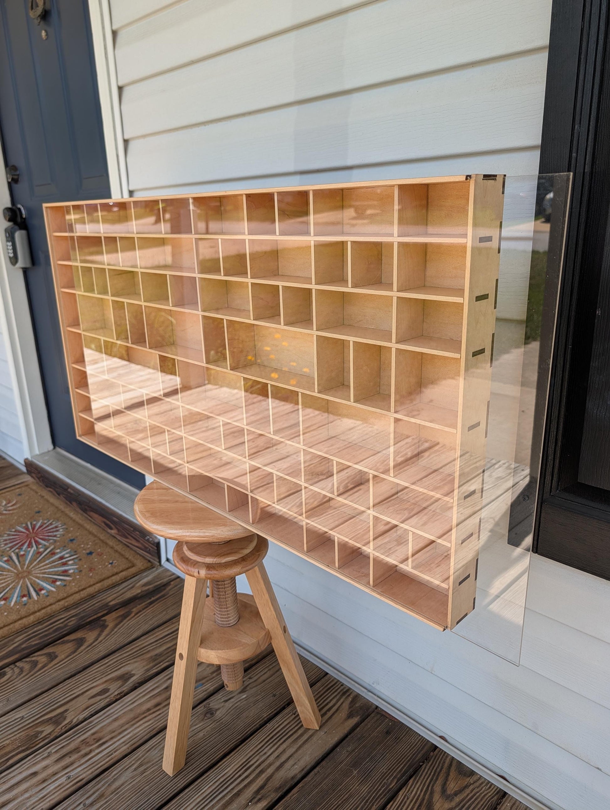 Shadow Box Wooden Display Shelf - Wall Cubby Shelf - Multiple Compartment Sizes - #93 - Trinket Shelf - Curio Cabinet - Oversize
