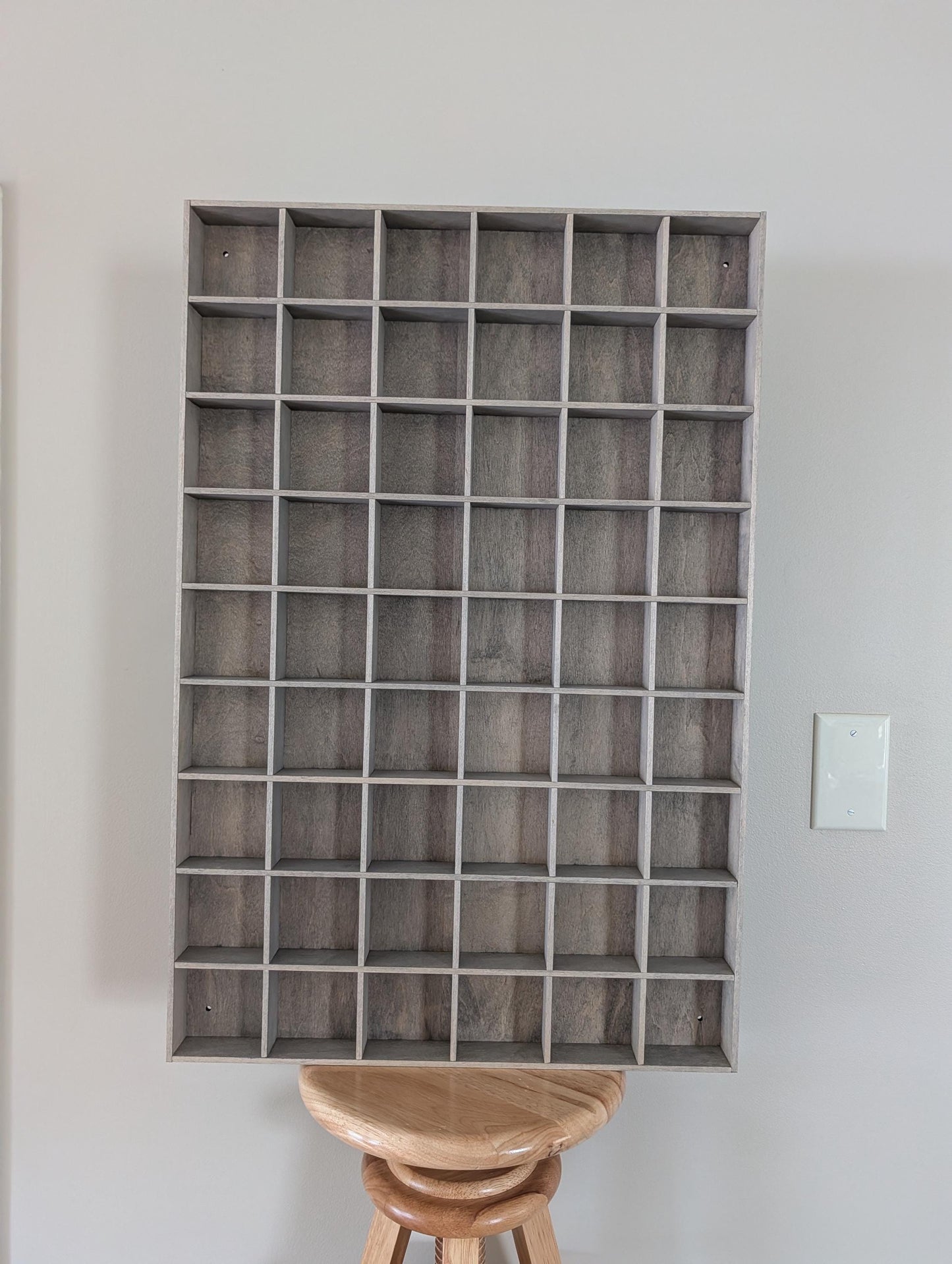 54 Compartment Wooden Display Shelf - 3x3 - Trinket Shelf - Curio Cabinet - Cubic