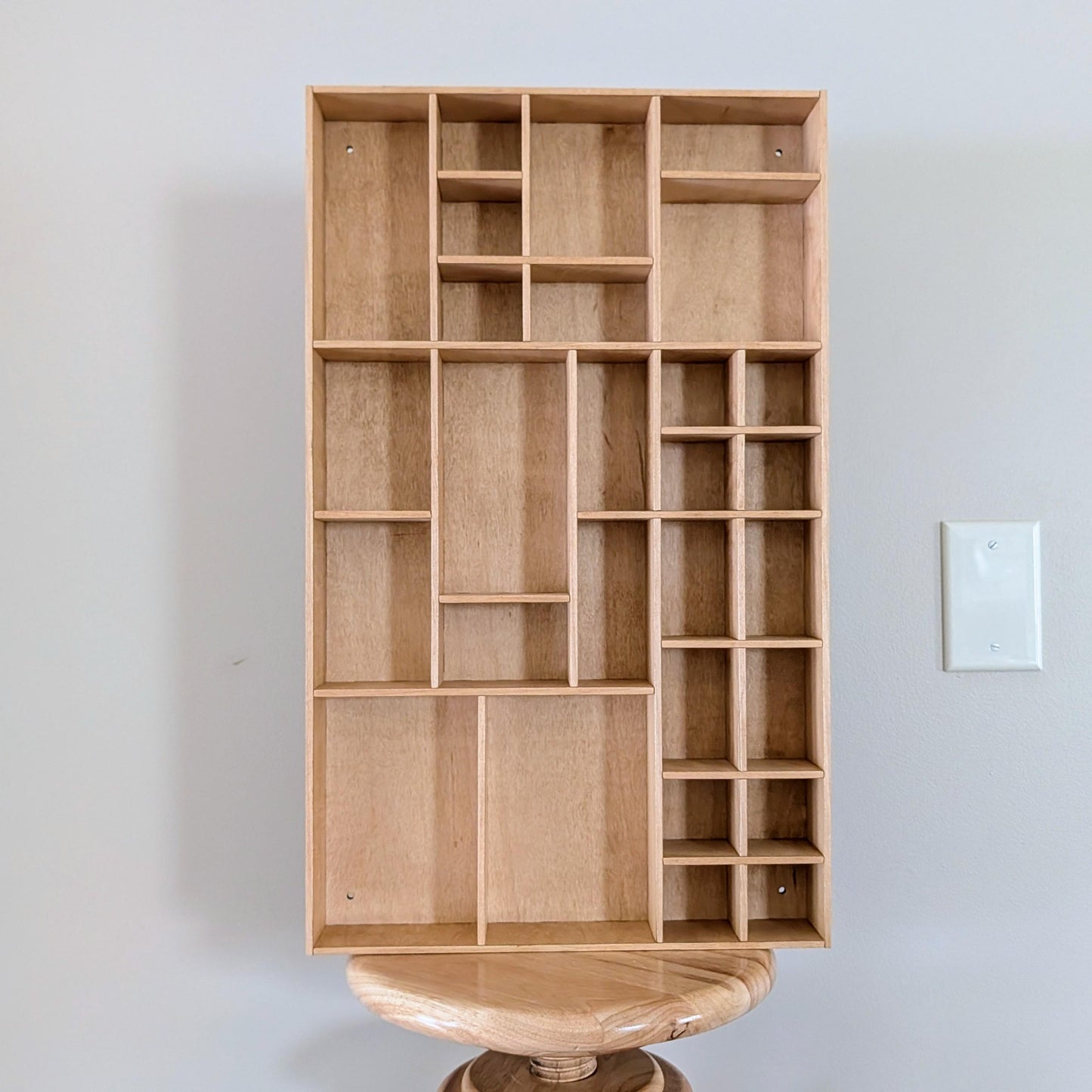 Shadow Box Wooden Display Shelf - Wall Cubby Shelf - Multiple Compartment Sizes - #94 - Trinket Shelf - Curio Cabinet - Medium