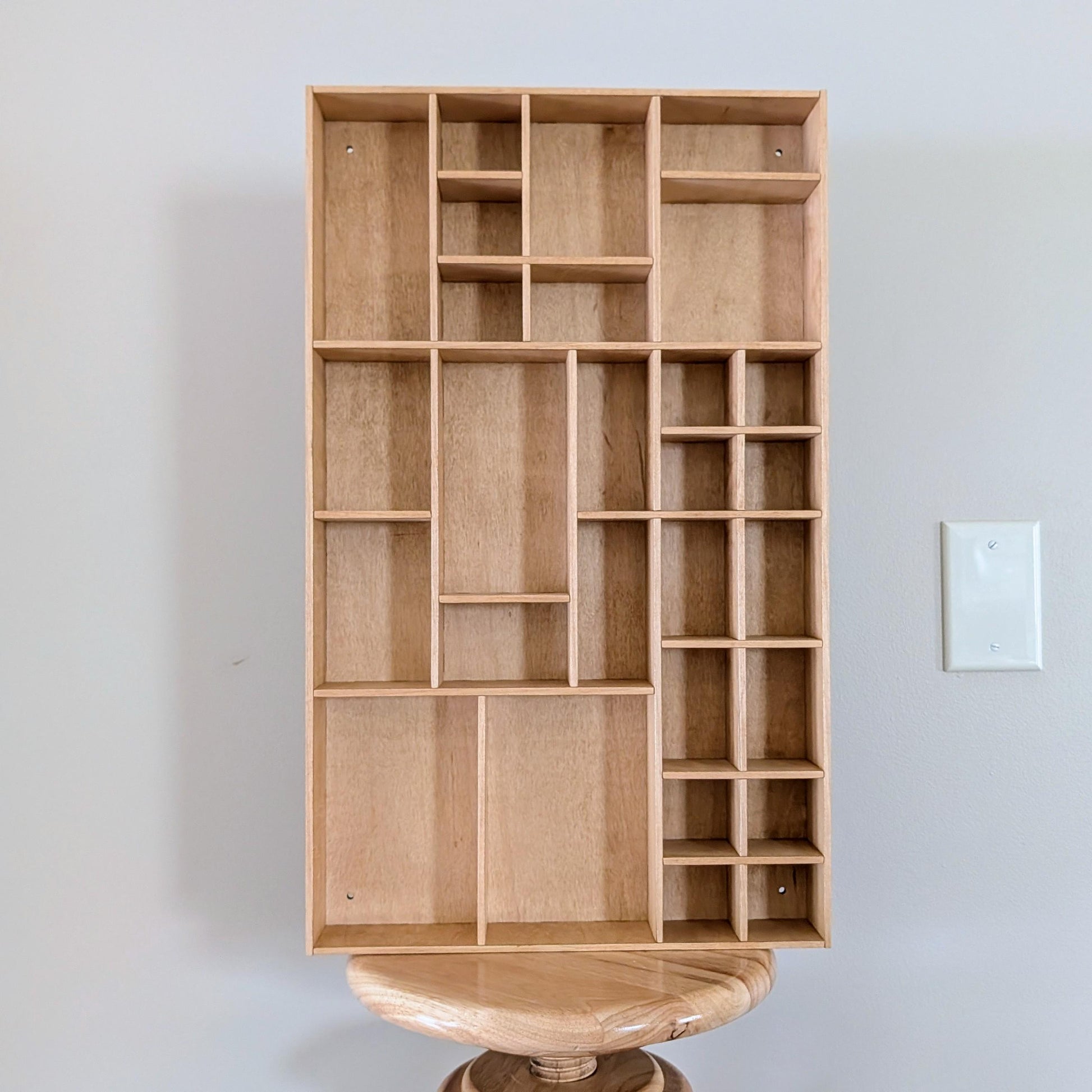 Shadow Box Wooden Display Shelf - Wall Cubby Shelf - Multiple Compartment Sizes - #94 - Trinket Shelf - Curio Cabinet - Medium