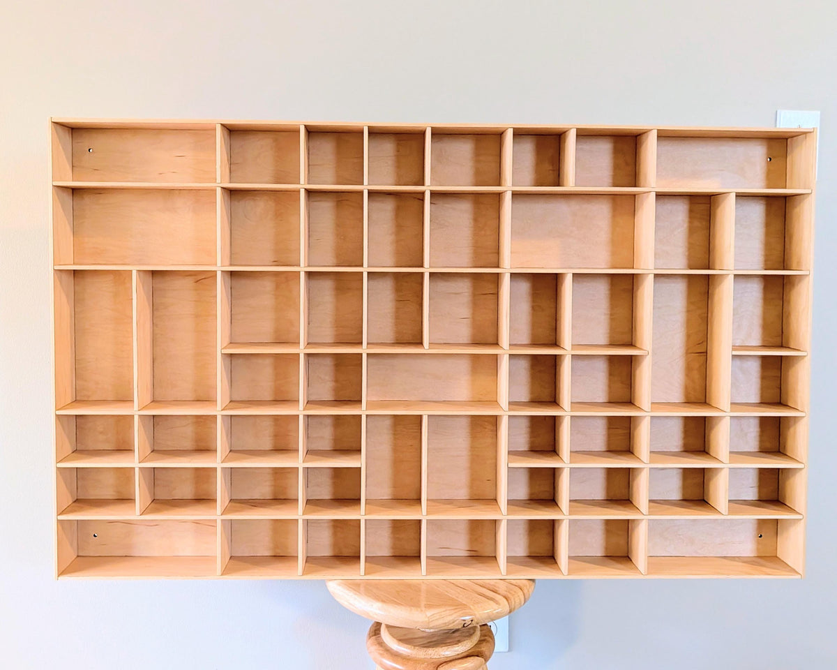 Shadow Box Wooden Display Shelf - Wall Cubby Shelf - Multiple Compartment Sizes - #92 - Trinket Shelf - Curio Cabinet - Oversize