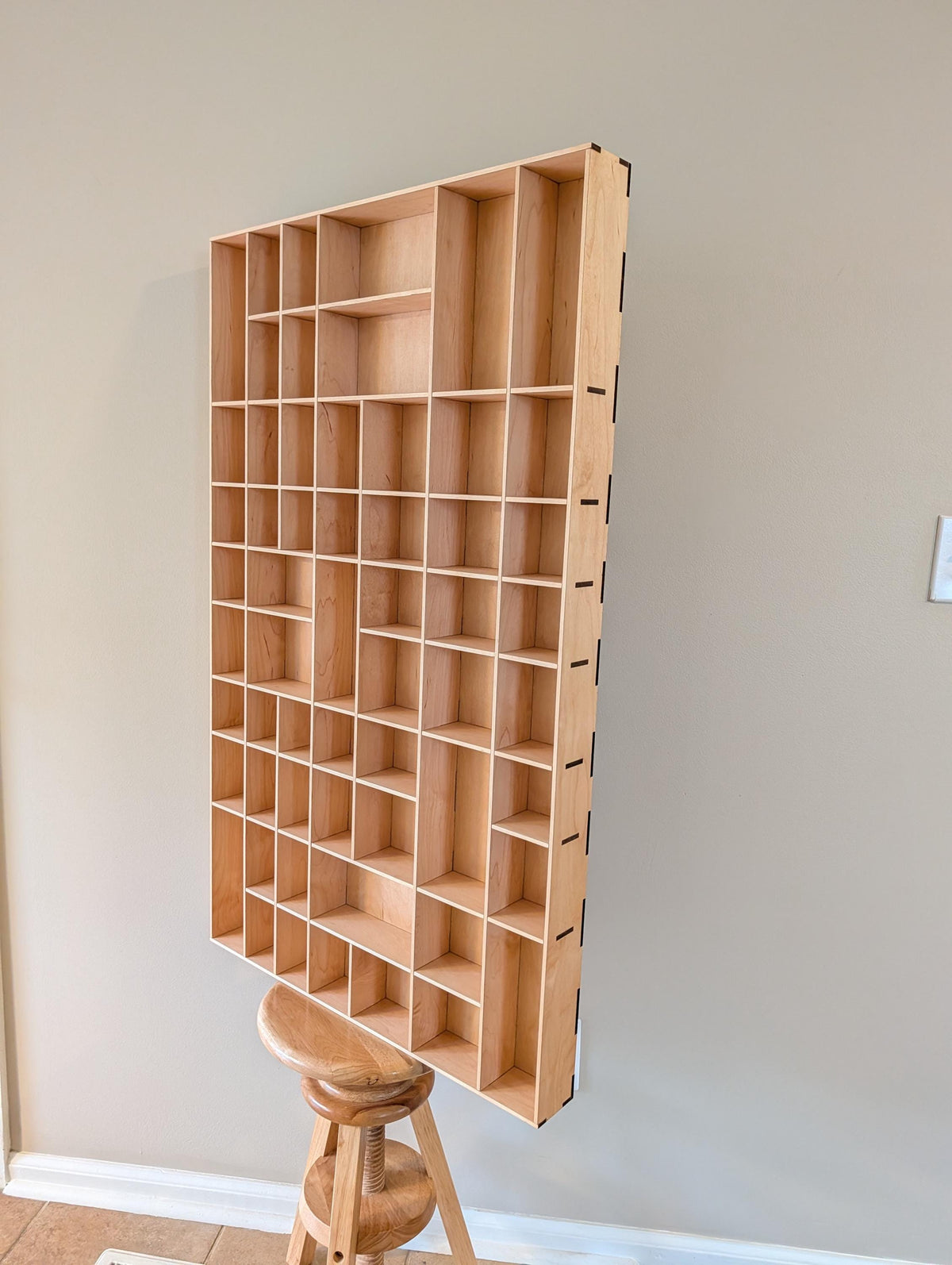 Shadow Box Wooden Display Shelf - Wall Cubby Shelf - Multiple Compartment Sizes - #92 - Trinket Shelf - Curio Cabinet - Oversize