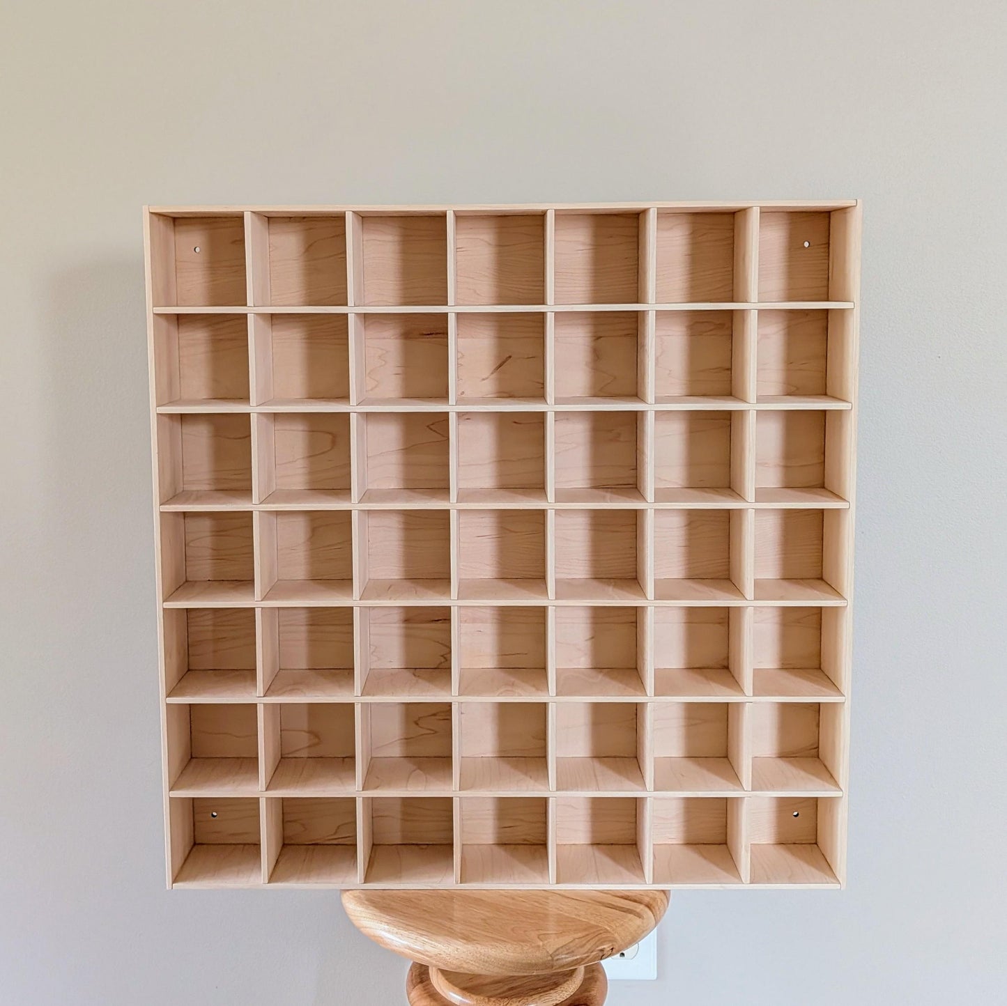 49 Compartment Wooden Display Shelf - 3x3 - Trinket Shelf - Curio Cabinet - Cubic