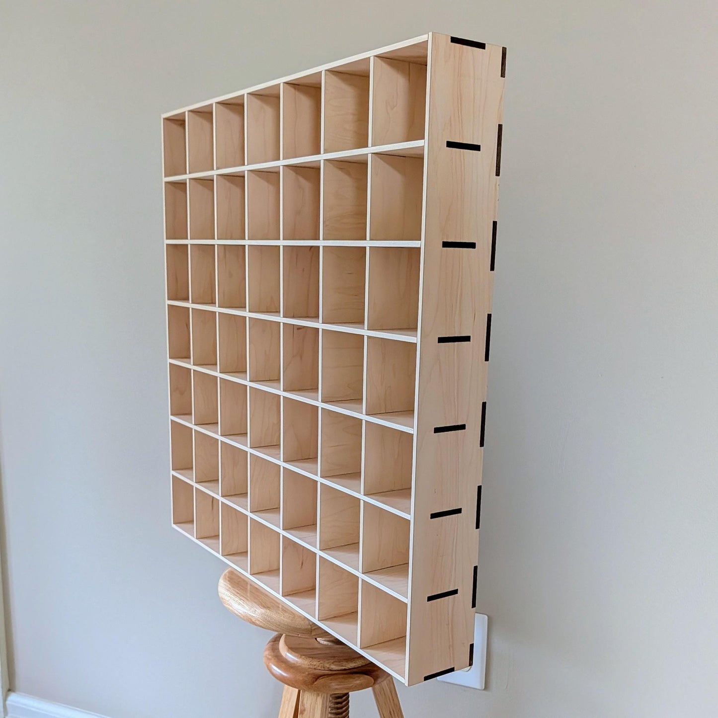 49 Compartment Wooden Display Shelf - 3x3 - Trinket Shelf - Curio Cabinet - Cubic