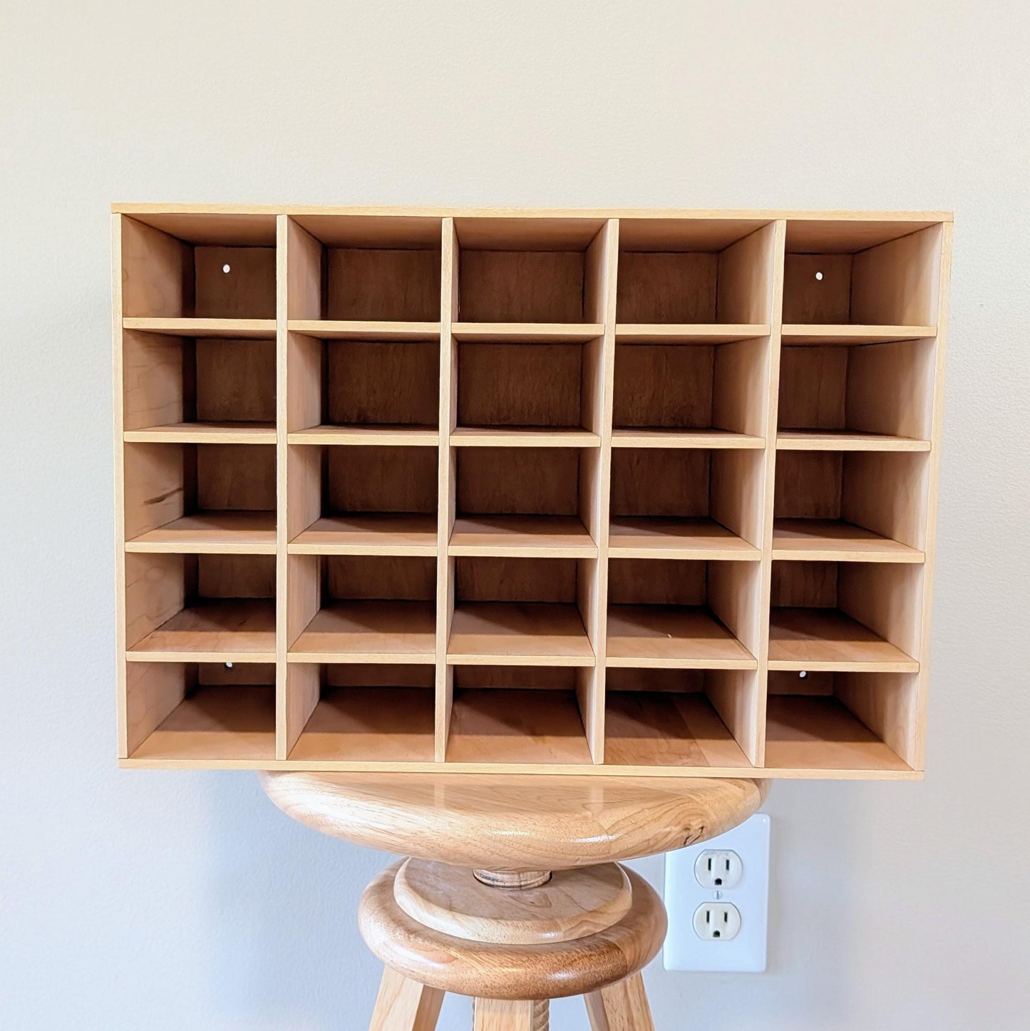 25 Compartment Wooden Display Shelf - 3x2 - Trinket Shelf - Curio Cabinet - Cubic