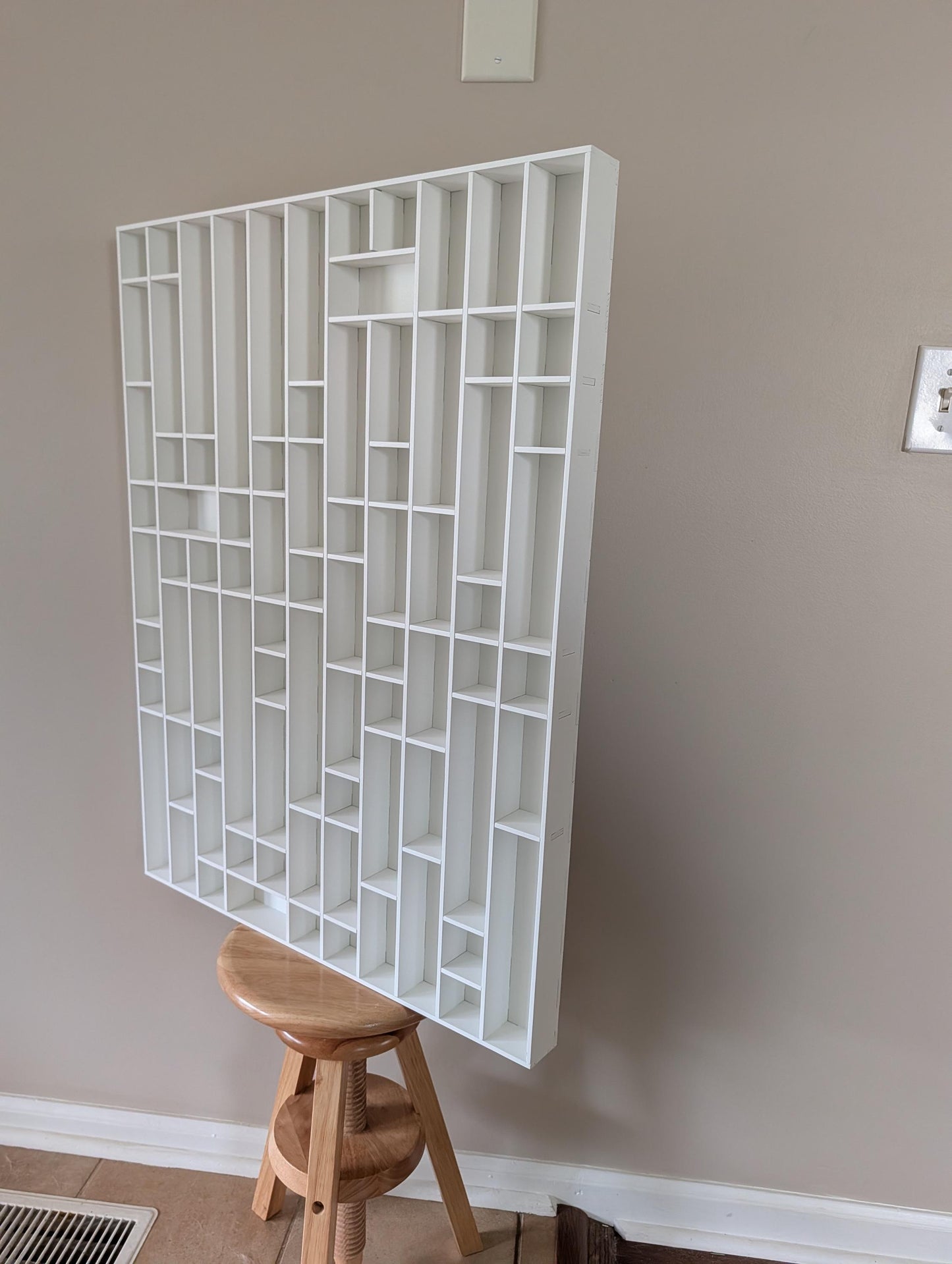 Shadow Box Wooden Display Shelf - Wall Cubby Shelf - Multiple Compartment Sizes - #85 - Trinket Shelf - Curio Cabinet - Oversize