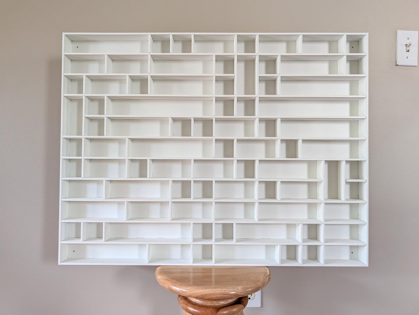 Shadow Box Wooden Display Shelf - Wall Cubby Shelf - Multiple Compartment Sizes - #85 - Trinket Shelf - Curio Cabinet - Oversize