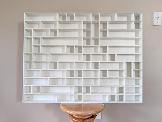 Shadow Box Wooden Display Shelf - Wall Cubby Shelf - Multiple Compartment Sizes - #85 - Trinket Shelf - Curio Cabinet - Oversize