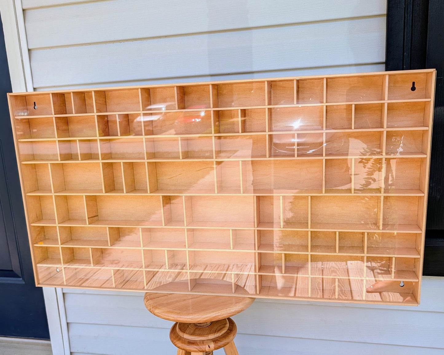 Shadow Box Wooden Display Shelf - Wall Cubby Shelf - Multiple Compartment Sizes - #93 - Trinket Shelf - Curio Cabinet - Oversize